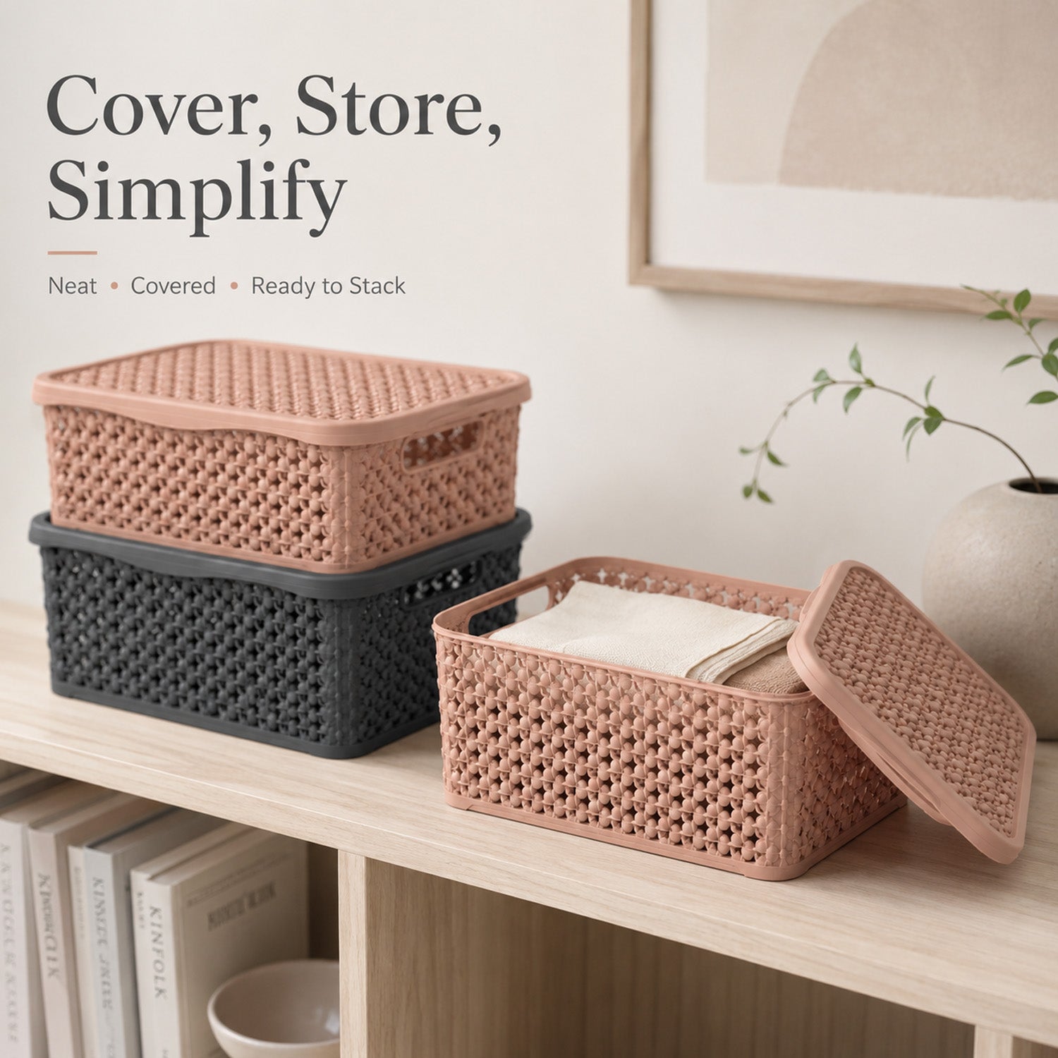 8694917006235 - 2.5L Storage Box with Lid - 19（底部）×12.8×10.5
