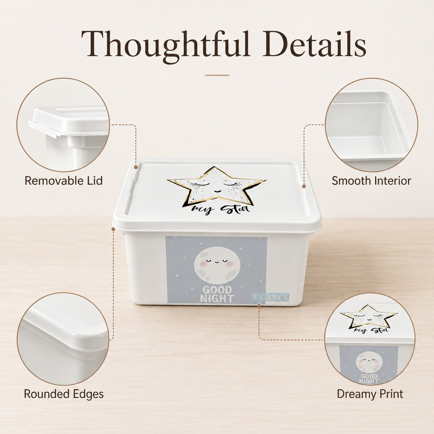 8695737107270 - 2.5L Storage Box with Lid - 16（底部）×13×9