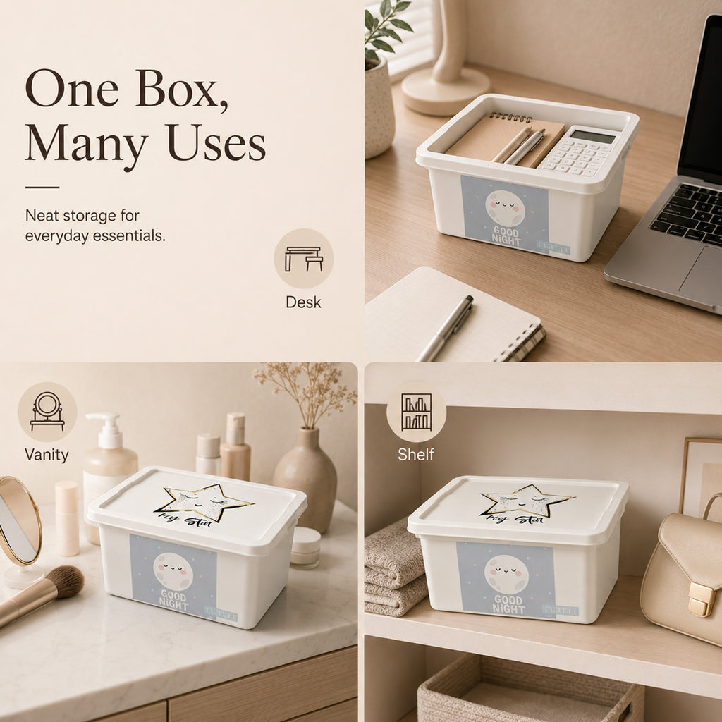 8695737107270 - 2.5L Storage Box with Lid - 16（底部）×13×9