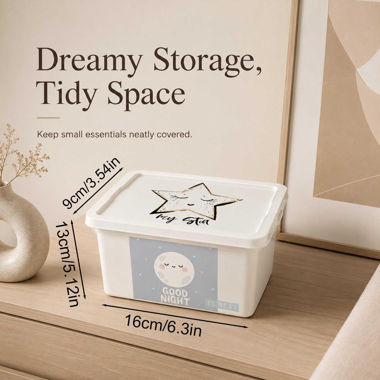 8695737107270 - 2.5L Storage Box with Lid - 16（底部）×13×9