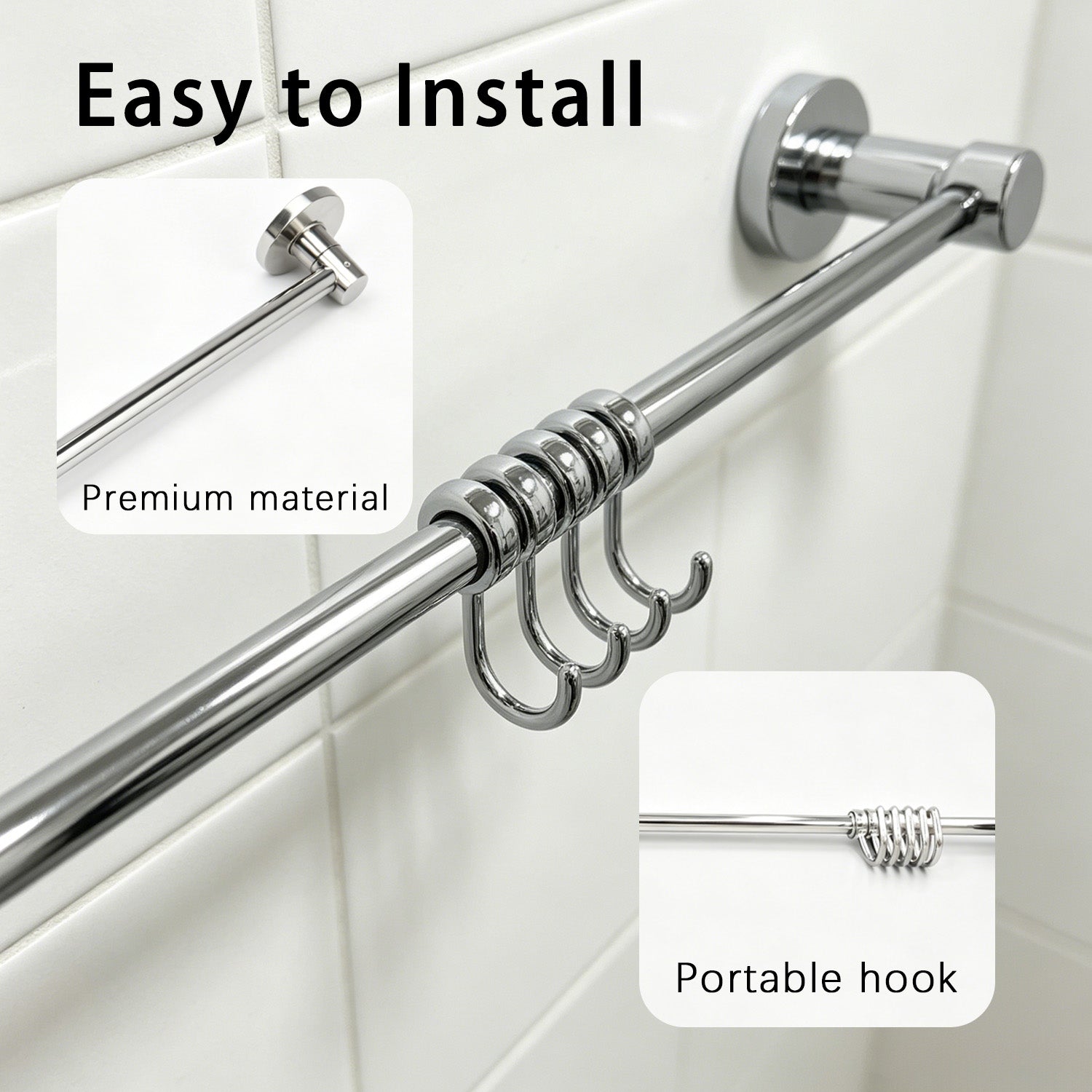 898357 - 5-Hook Wall Mounted Coat Rack - 44.5cm