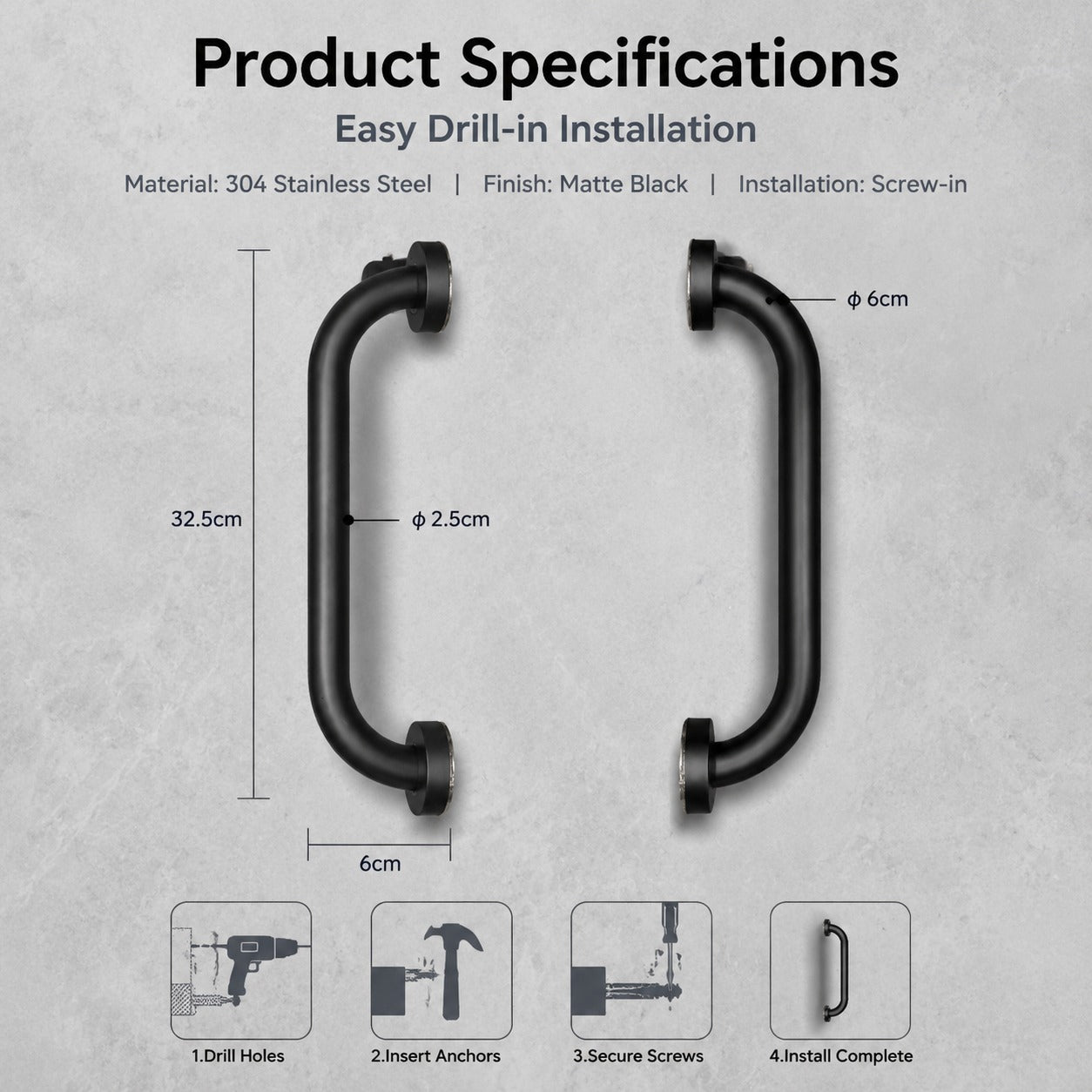 898647 - Wall Mounted Household Hook Rack - 32.5cm