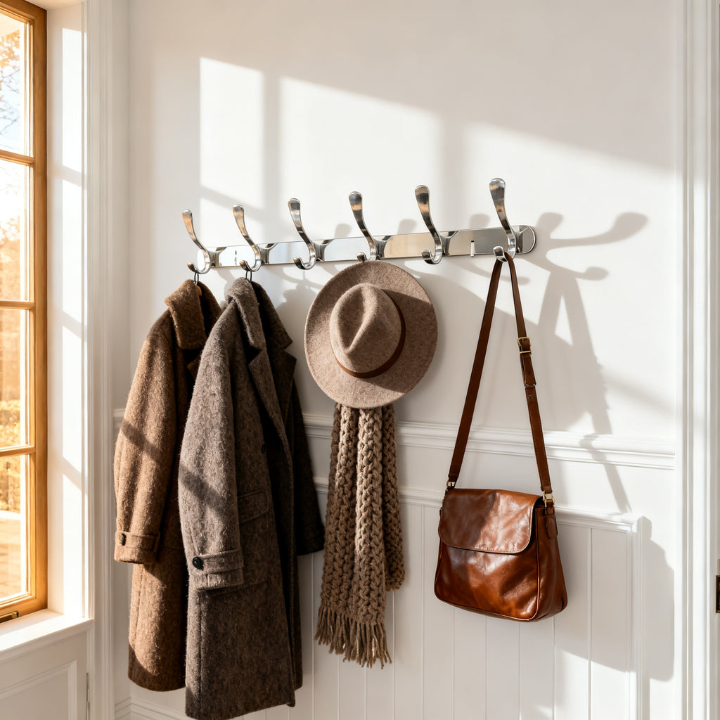 898753 - 6-Hook Wall Mounted Coat Rack - 54.5cm×3.7cm