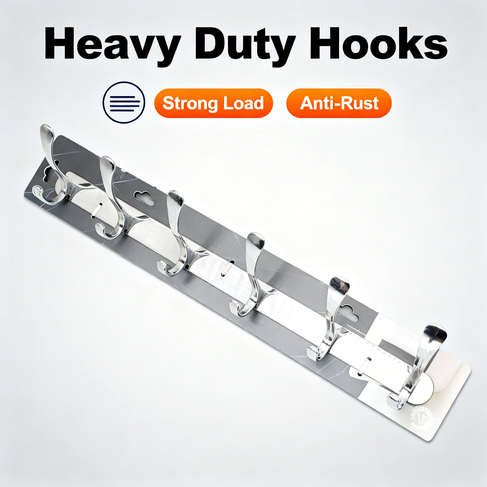 898753 - 6-Hook Wall Mounted Coat Rack - 54.5cm×3.7cm