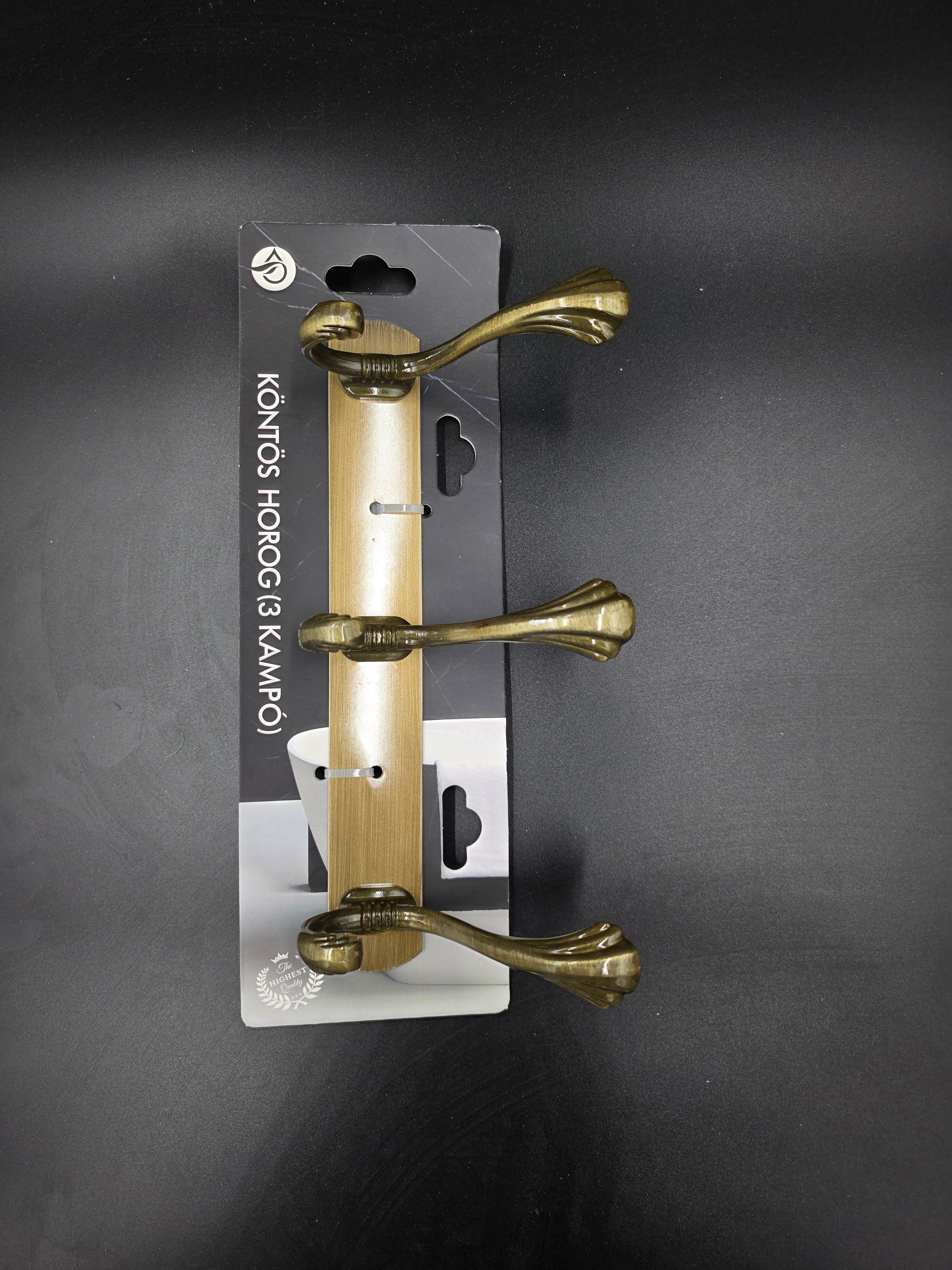 898777 - 3-Hook Wall Mounted Coat Rack - 24cm×3.7cm