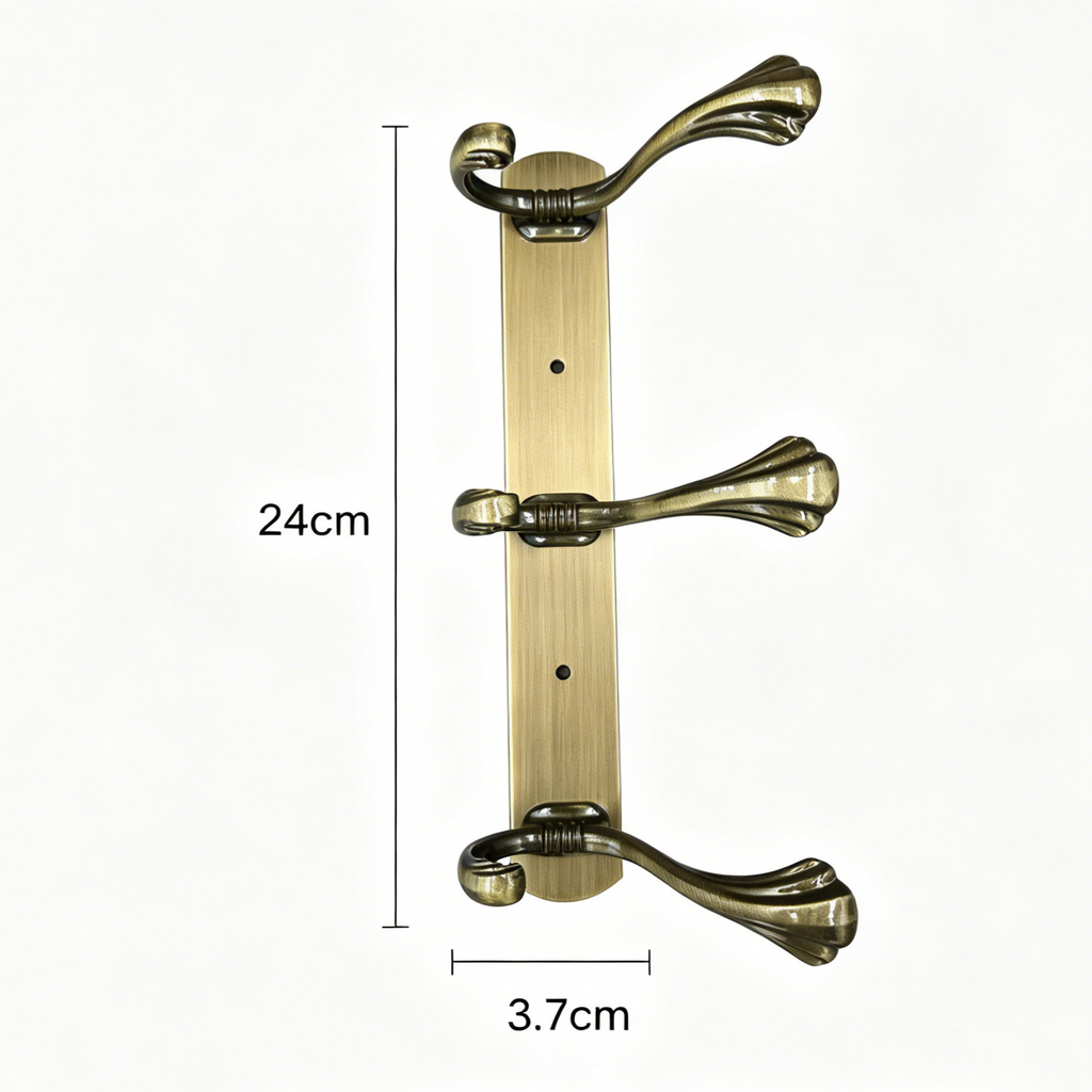 898777 - 3-Hook Wall Mounted Coat Rack - 24cm×3.7cm