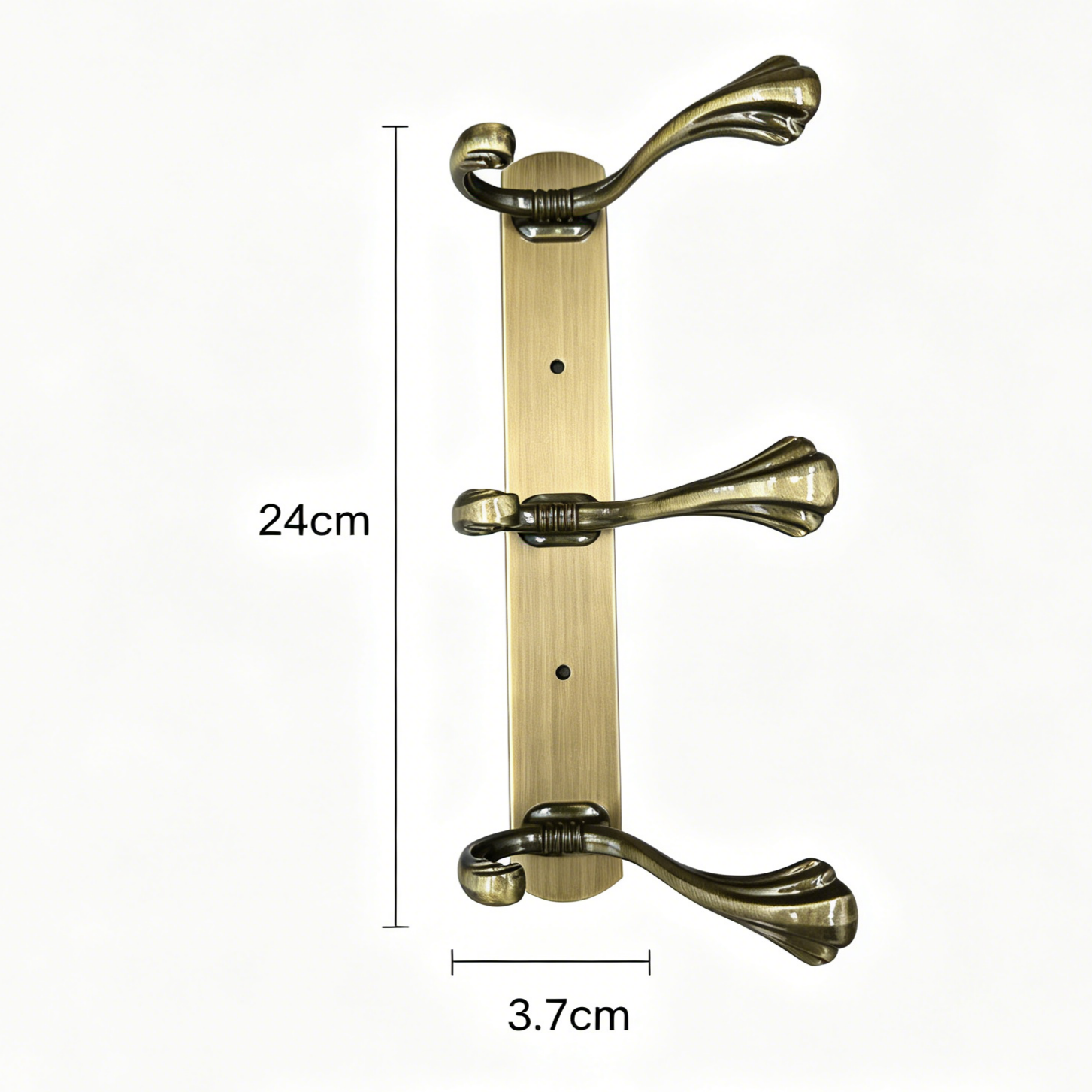 898777 - 3-Hook Wall Mounted Coat Rack - 24cm×3.7cm