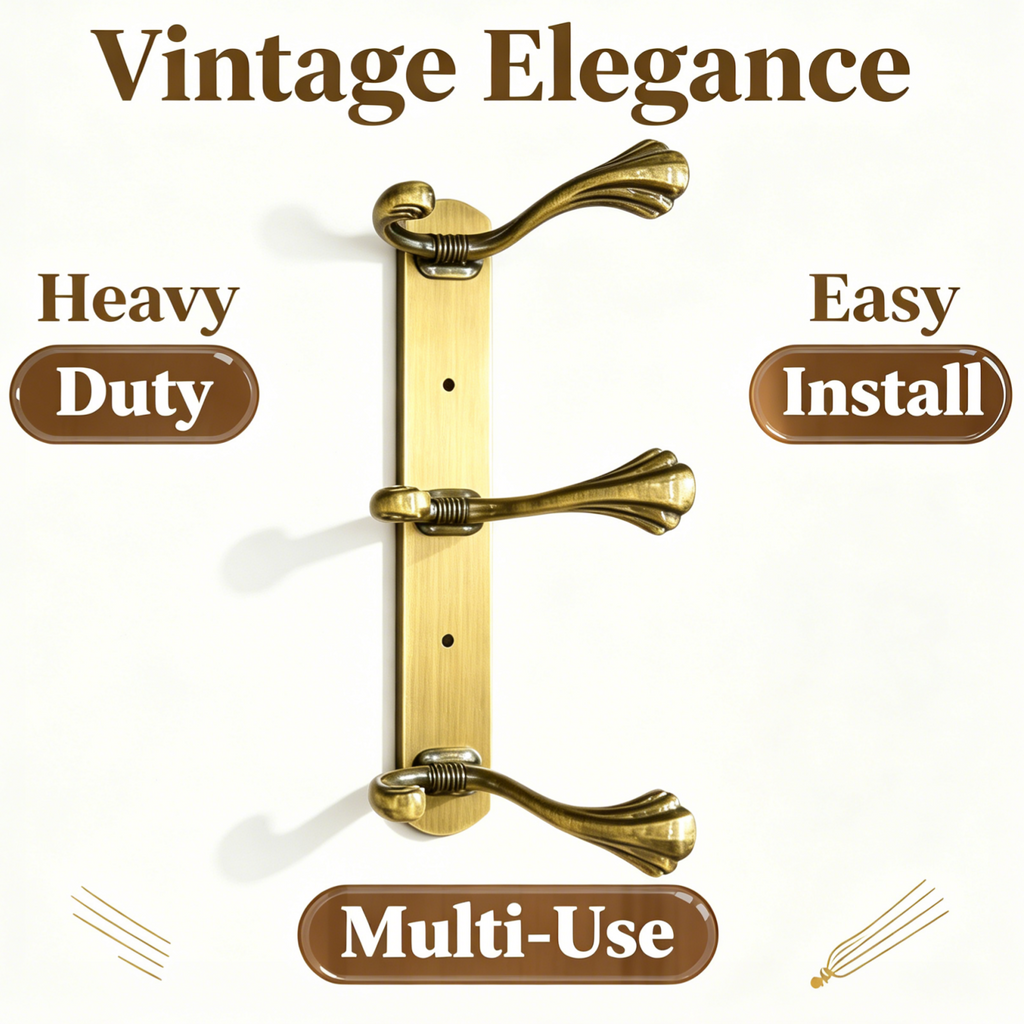 898777 - 3-Hook Wall Mounted Coat Rack - 24cm×3.7cm