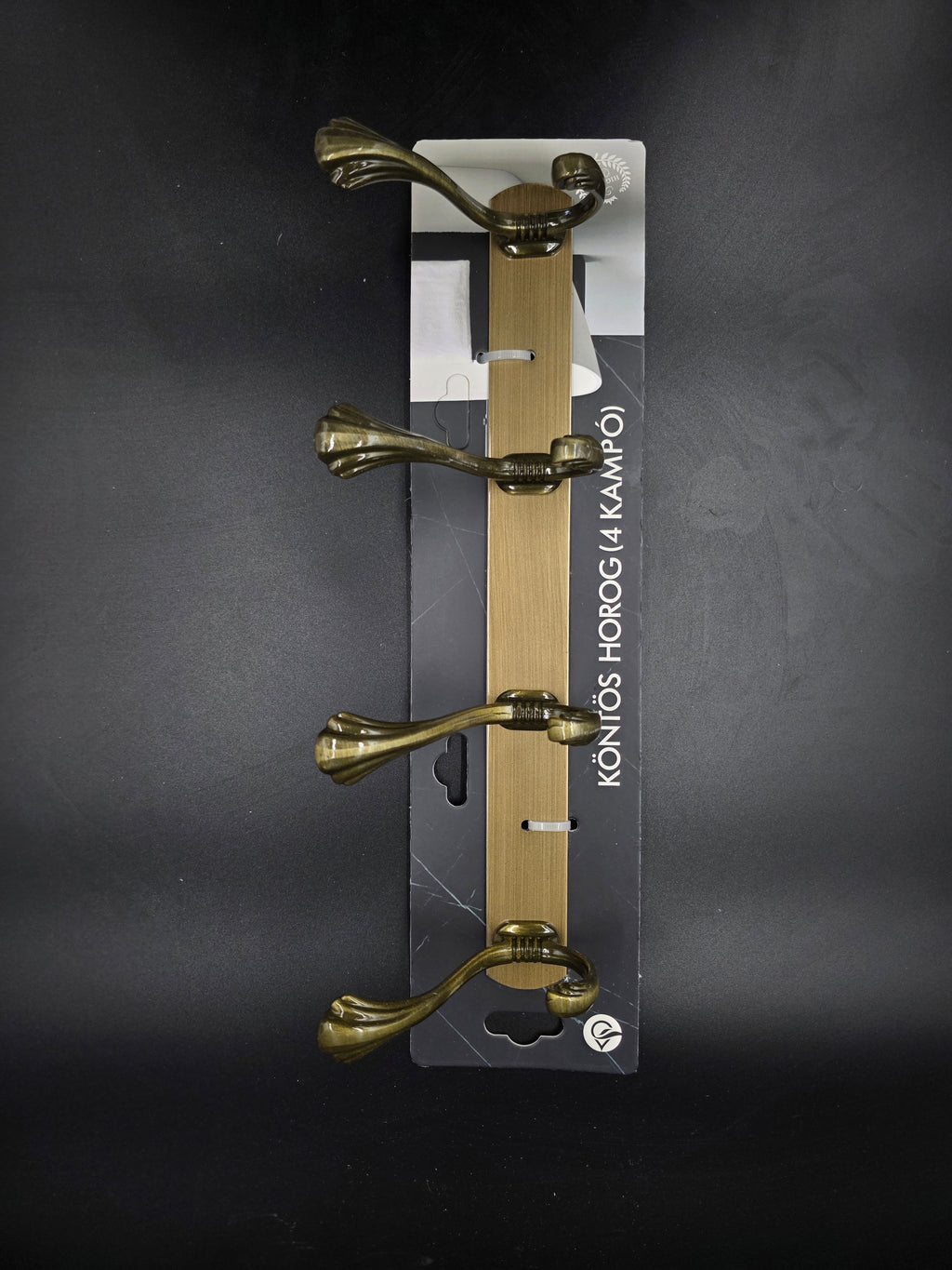 898784 - 4-Hook Wall Mounted Coat Rack - 34.6cm×3.7cm