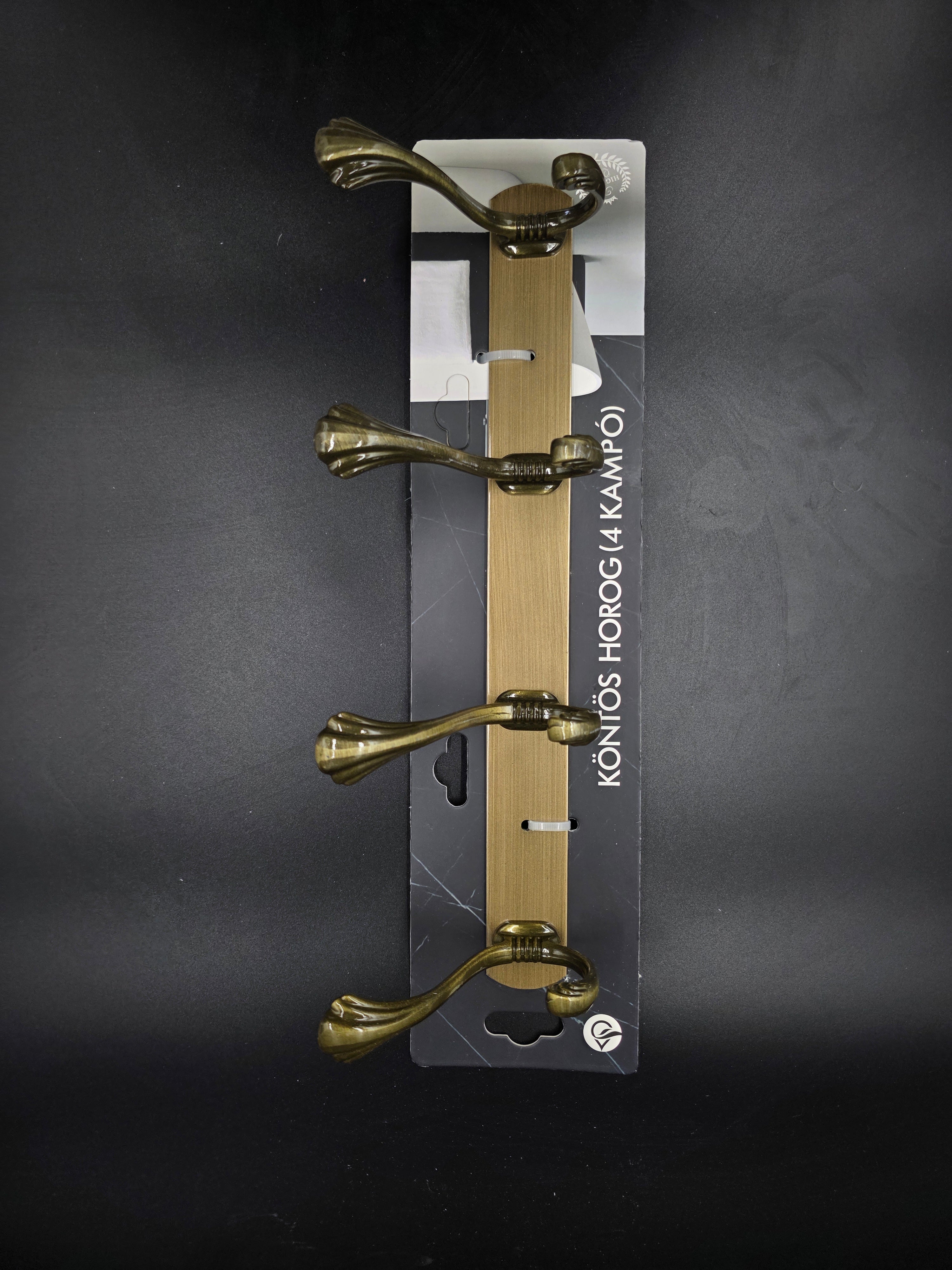 898784 - 4-Hook Wall Mounted Coat Rack - 34.6cm×3.7cm