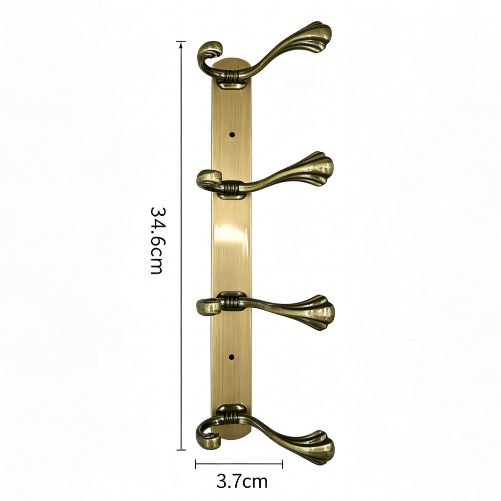 898784 - 4-Hook Wall Mounted Coat Rack - 34.6cm×3.7cm
