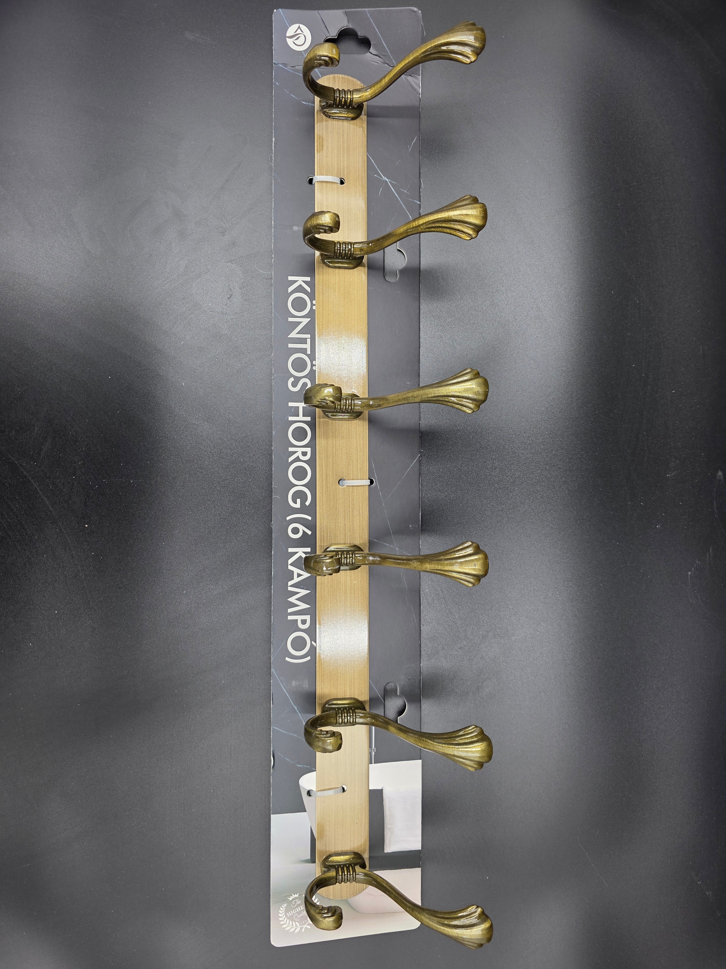 898807 - 6-Hook Wall Mounted Coat Rack - 54.5cm×3.7cm
