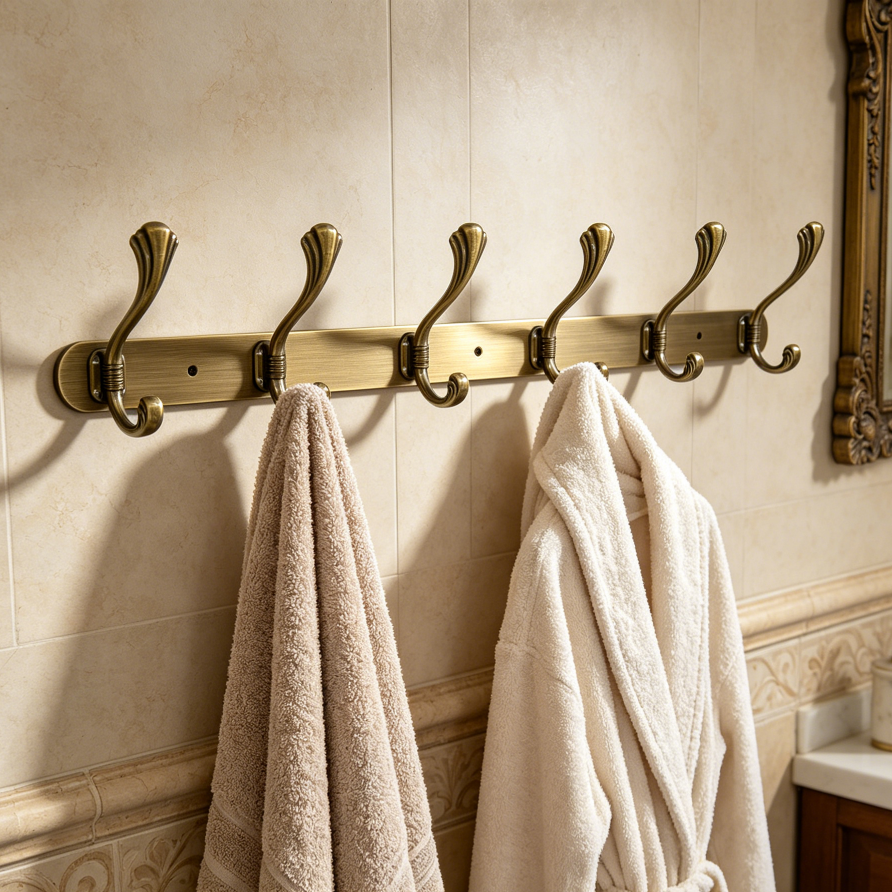 898807 - 6-Hook Wall Mounted Coat Rack - 54.5cm×3.7cm