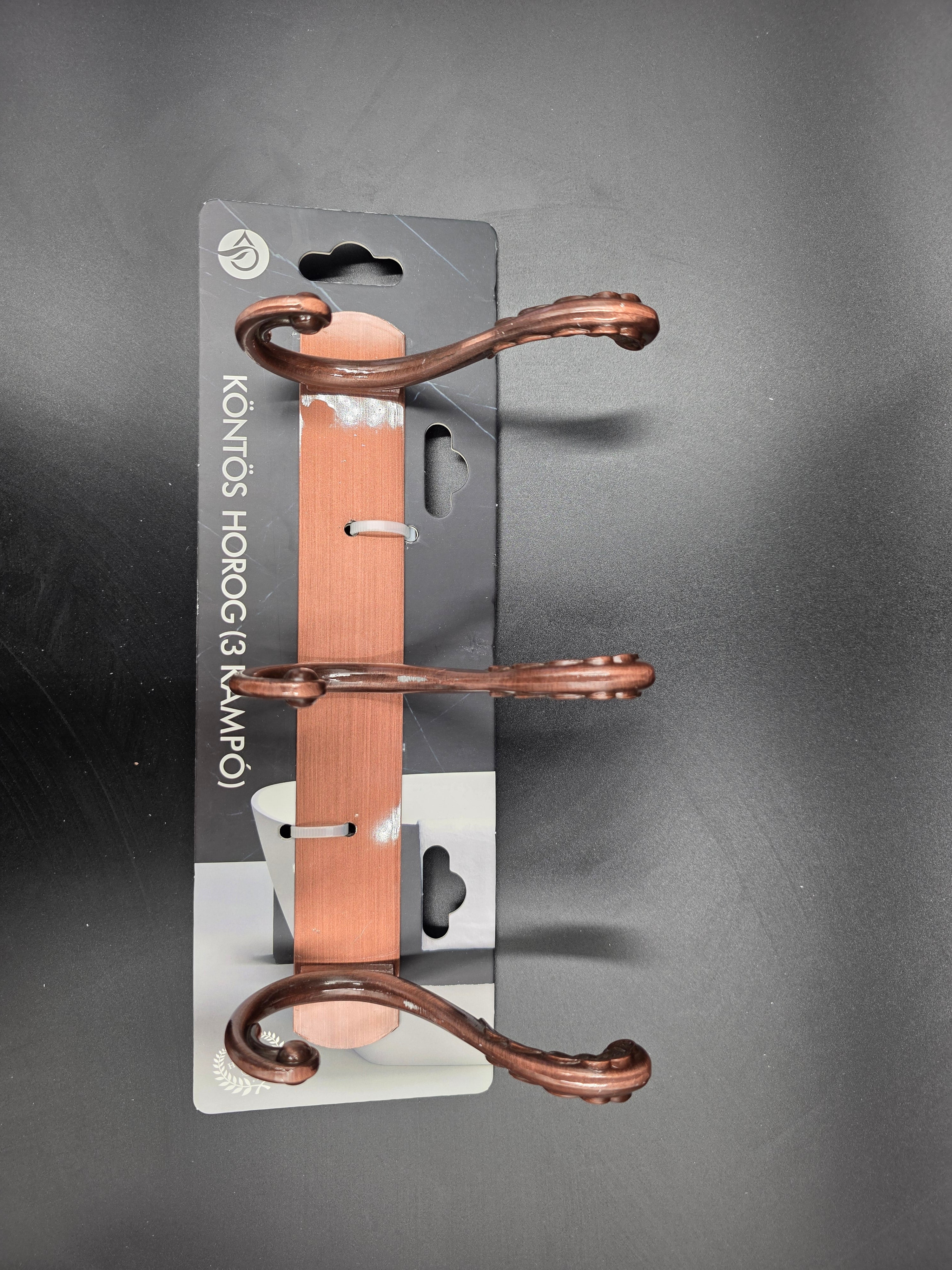 898821 - 3-Hook Wall Mounted Coat Rack - 24cm×3.7cm