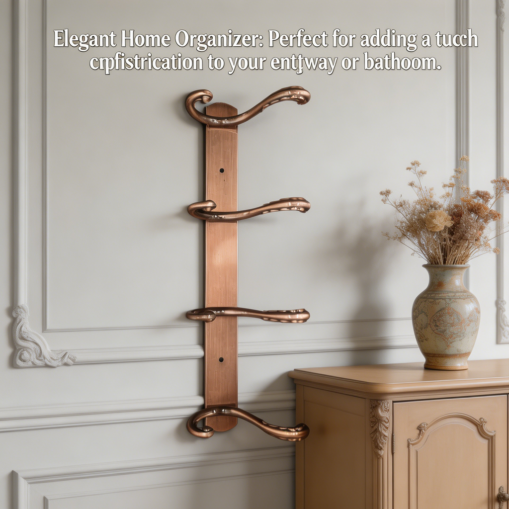 898838 - 4-Hook Wall Mounted Coat Rack - 34.6cm×3.7cm
