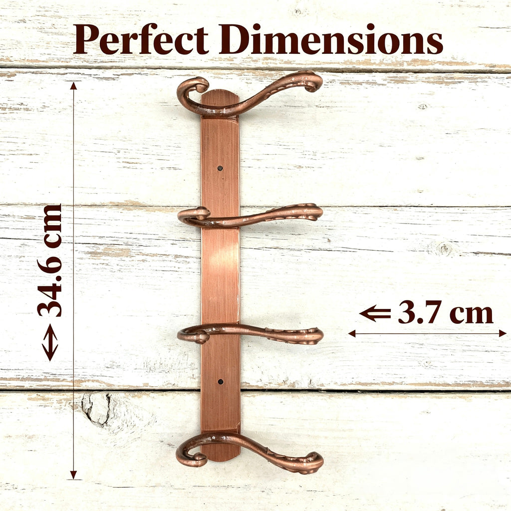 898838 - 4-Hook Wall Mounted Coat Rack - 34.6cm×3.7cm