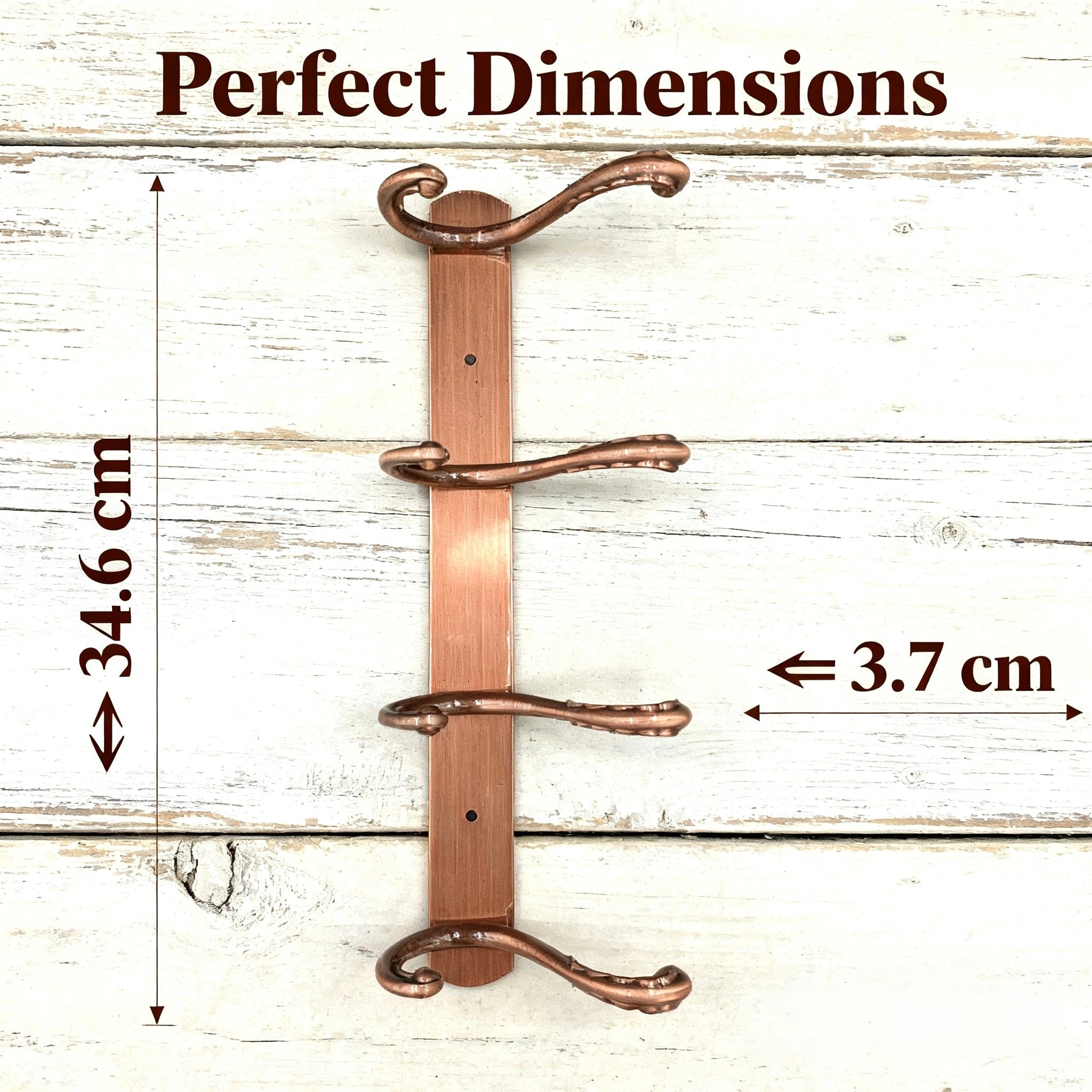 898838 - 4-Hook Wall Mounted Coat Rack - 34.6cm×3.7cm