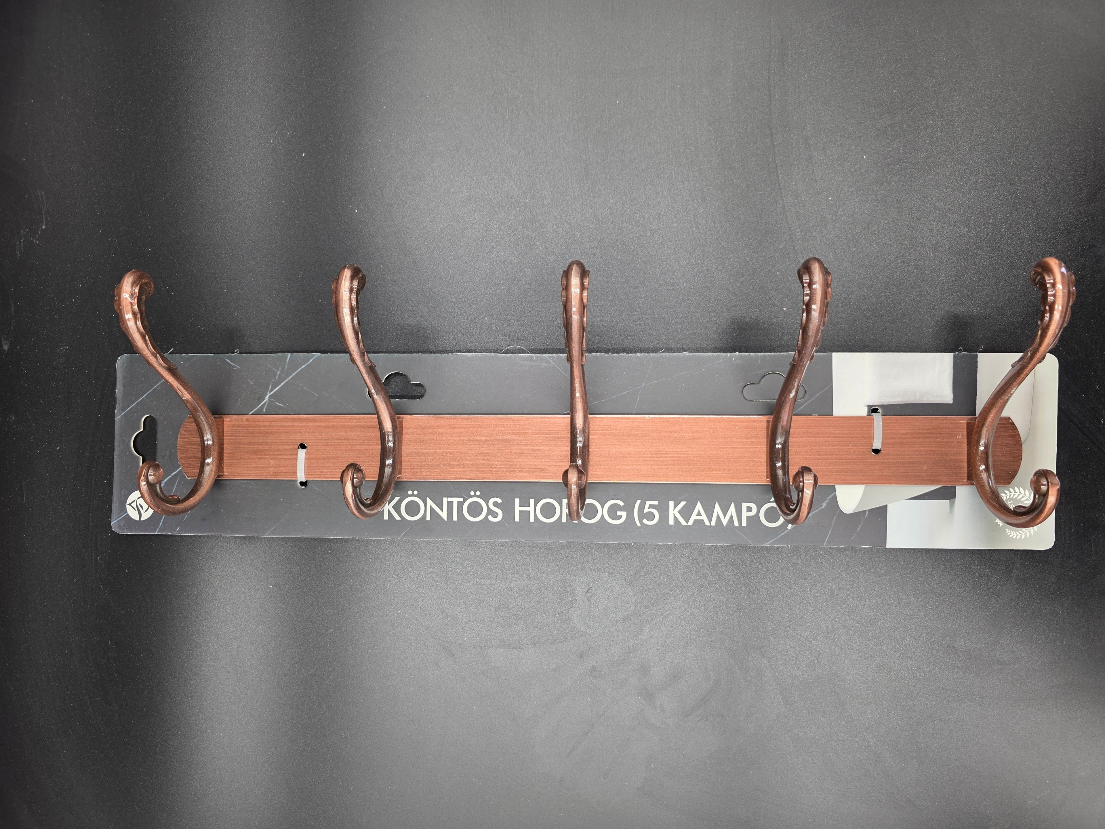 898845 - 5-Hook Wall Mounted Coat Rack - 44.6cm×3.7cm