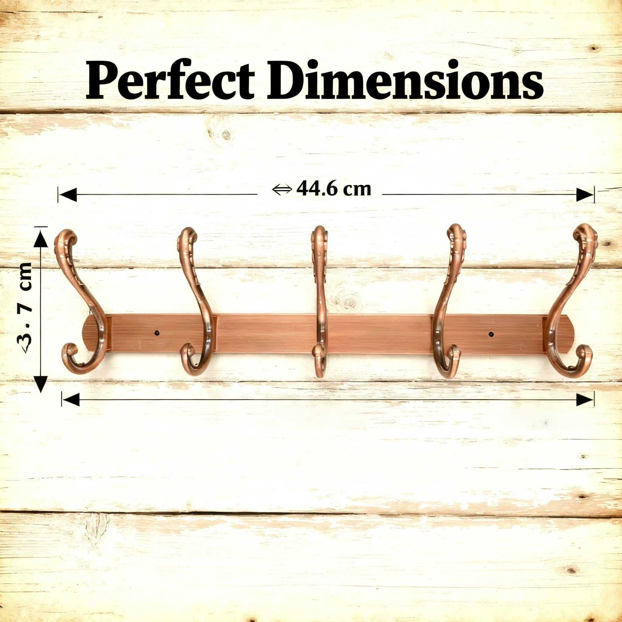 898845 - 5-Hook Wall Mounted Coat Rack - 44.6cm×3.7cm