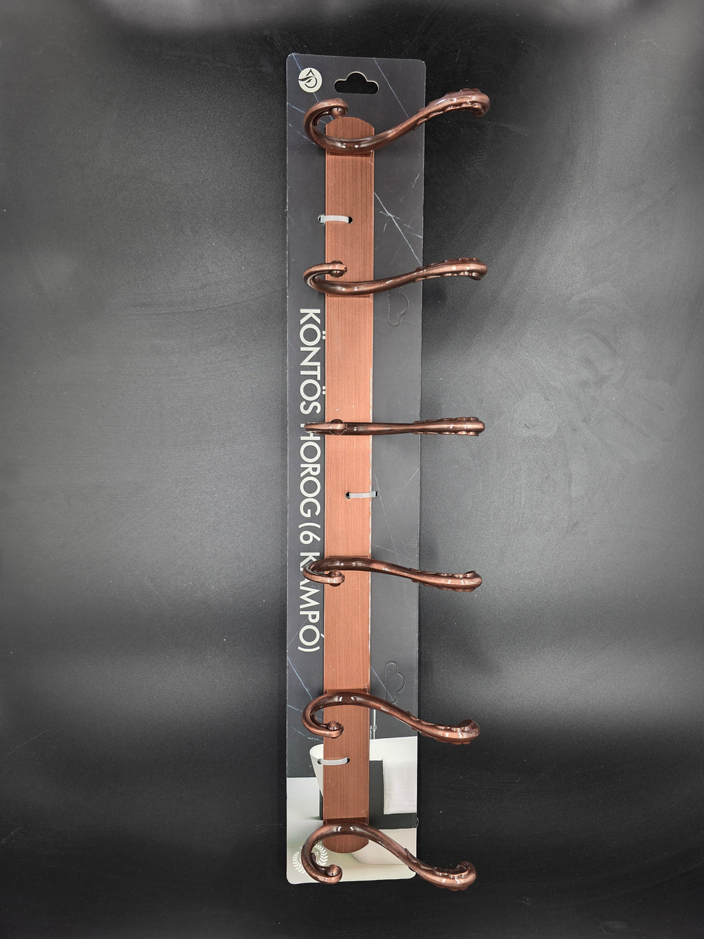898852 - 6-Hook Wall Mounted Coat Rack - 54.5cm×3.7cm