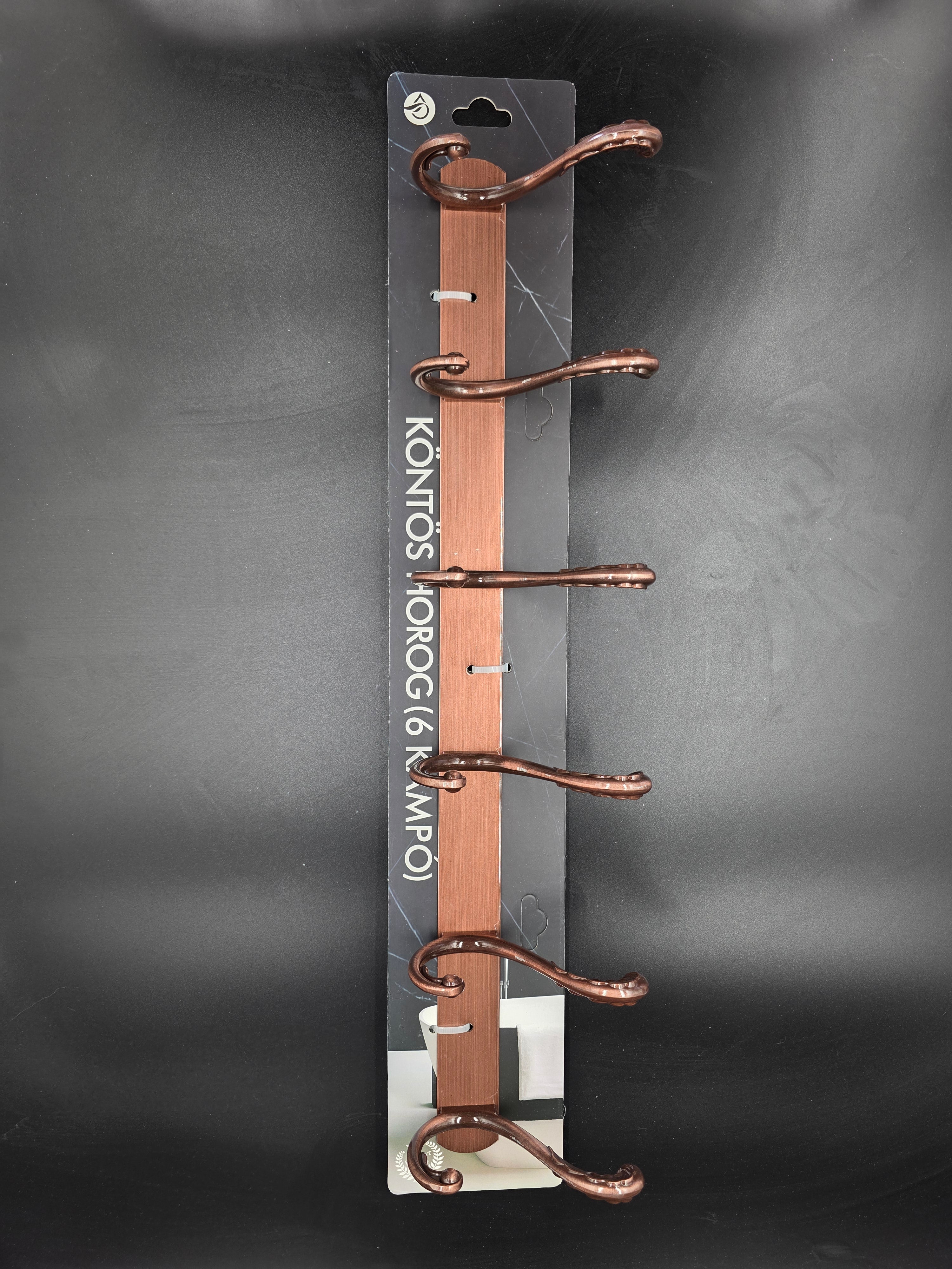 898852 - 6-Hook Wall Mounted Coat Rack - 54.5cm×3.7cm
