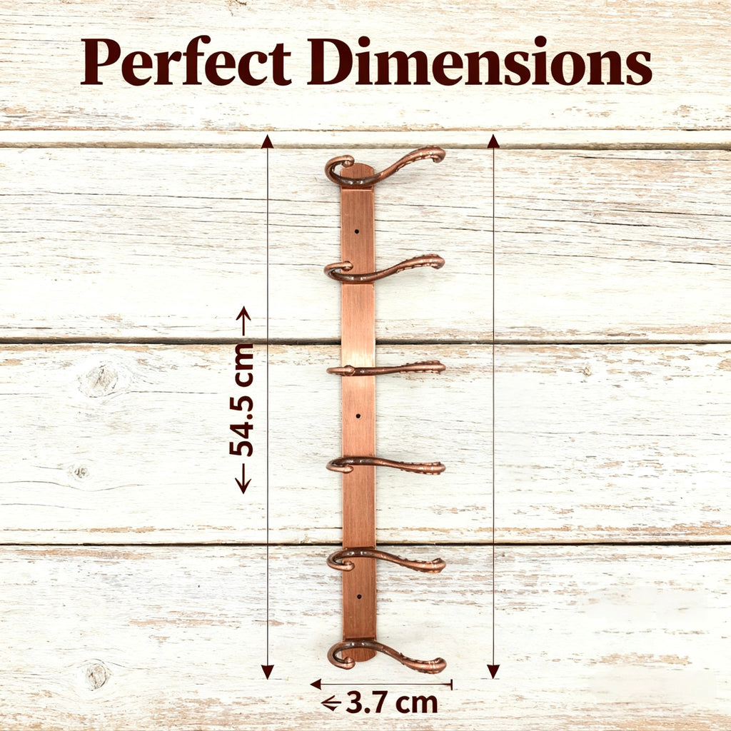 898852 - 6-Hook Wall Mounted Coat Rack - 54.5cm×3.7cm