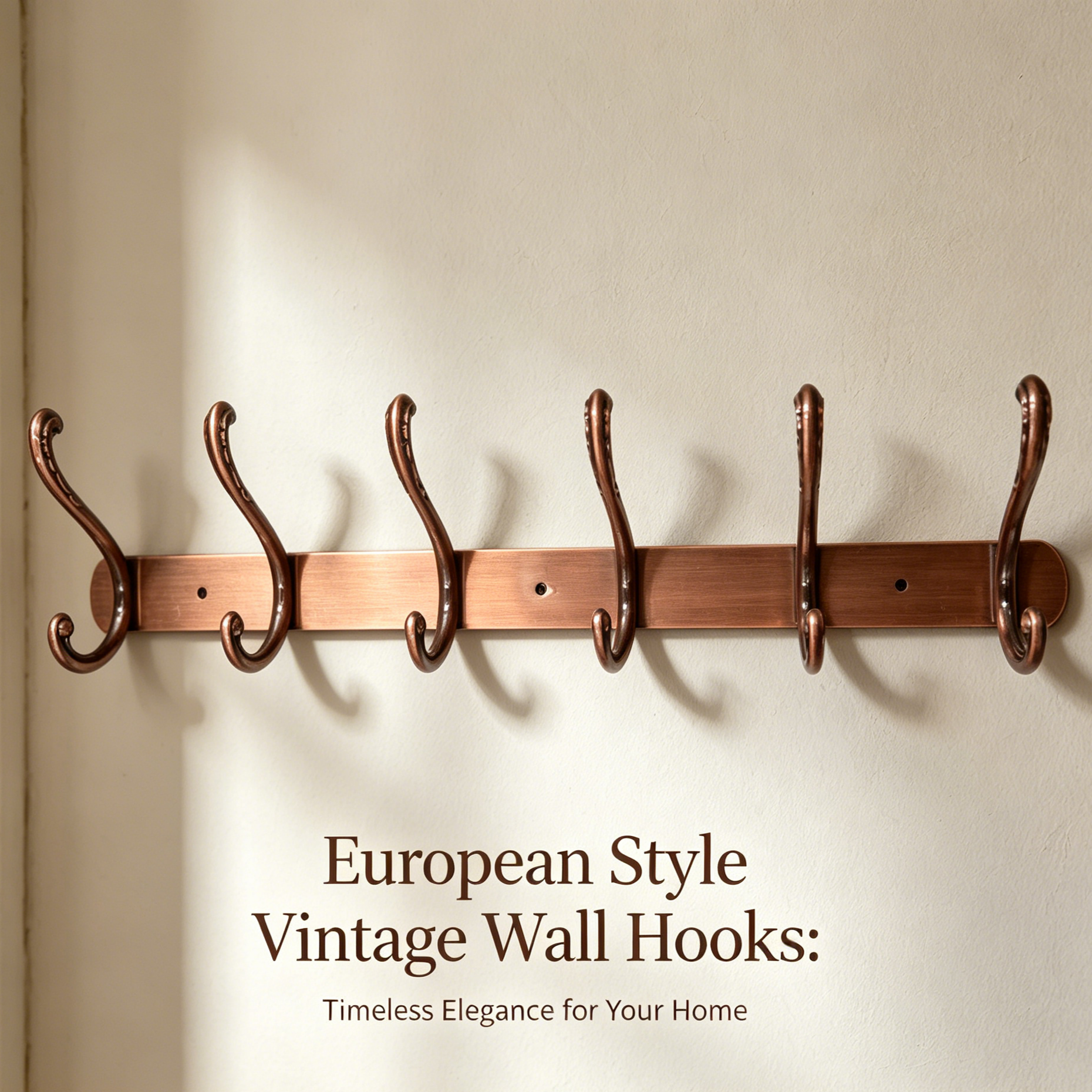 898852 - 6-Hook Wall Mounted Coat Rack - 54.5cm×3.7cm
