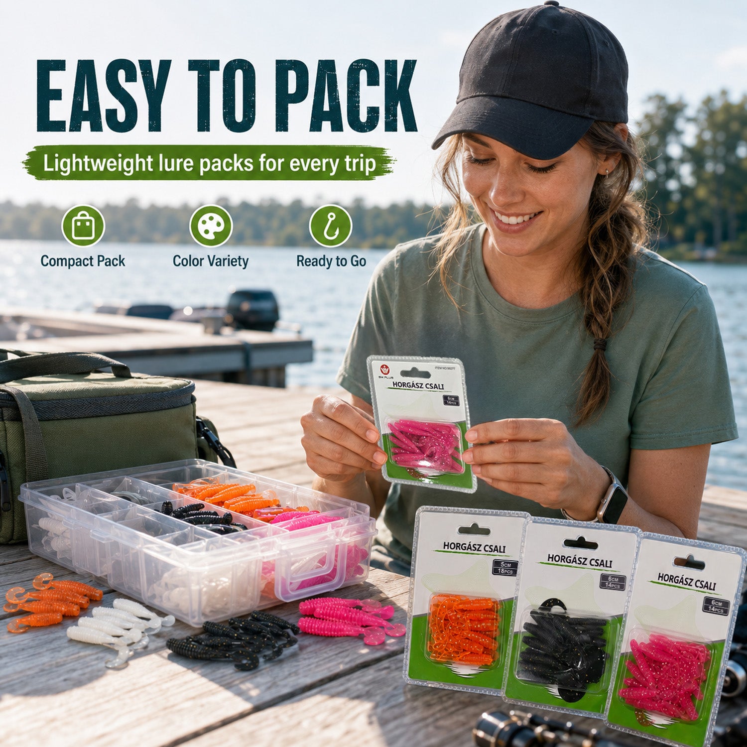 Soft Fishing Lure Set - Random Colors