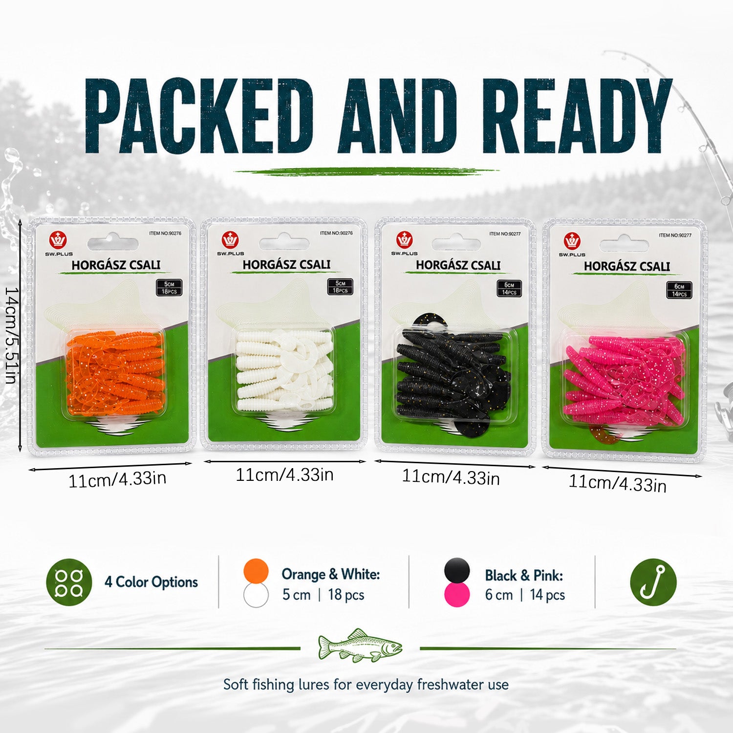 Soft Fishing Lure Set - Random Colors