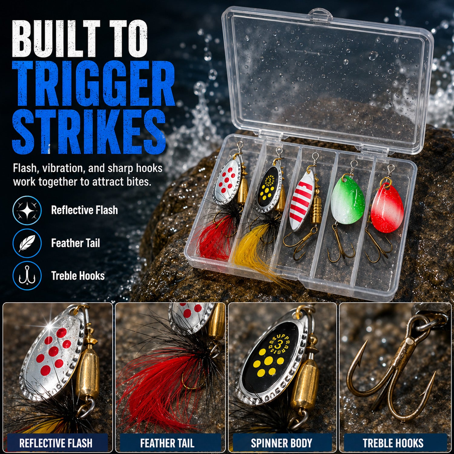90296 - 5-Pack 6g Fishing Lure Hook Set
