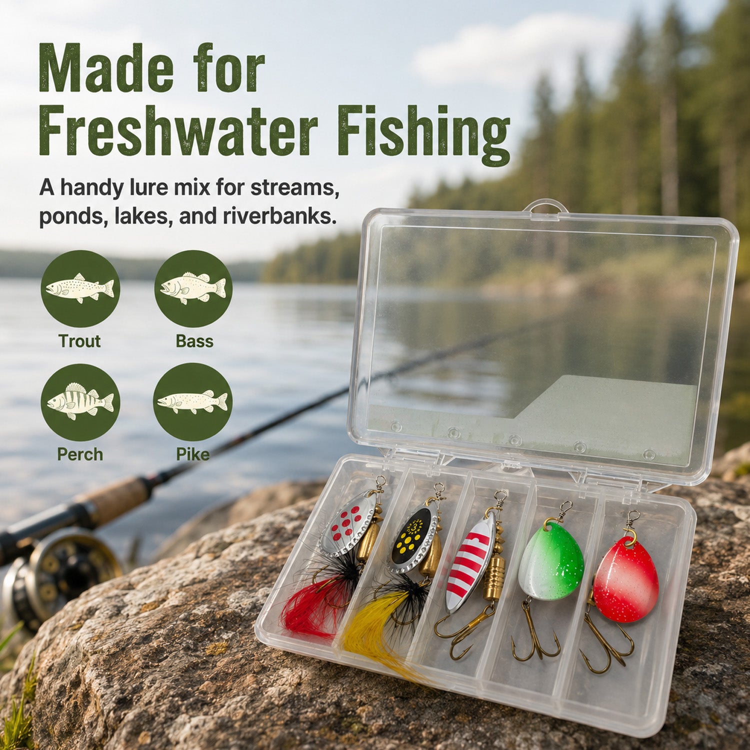 90296 - 5-Pack 6g Fishing Lure Hook Set