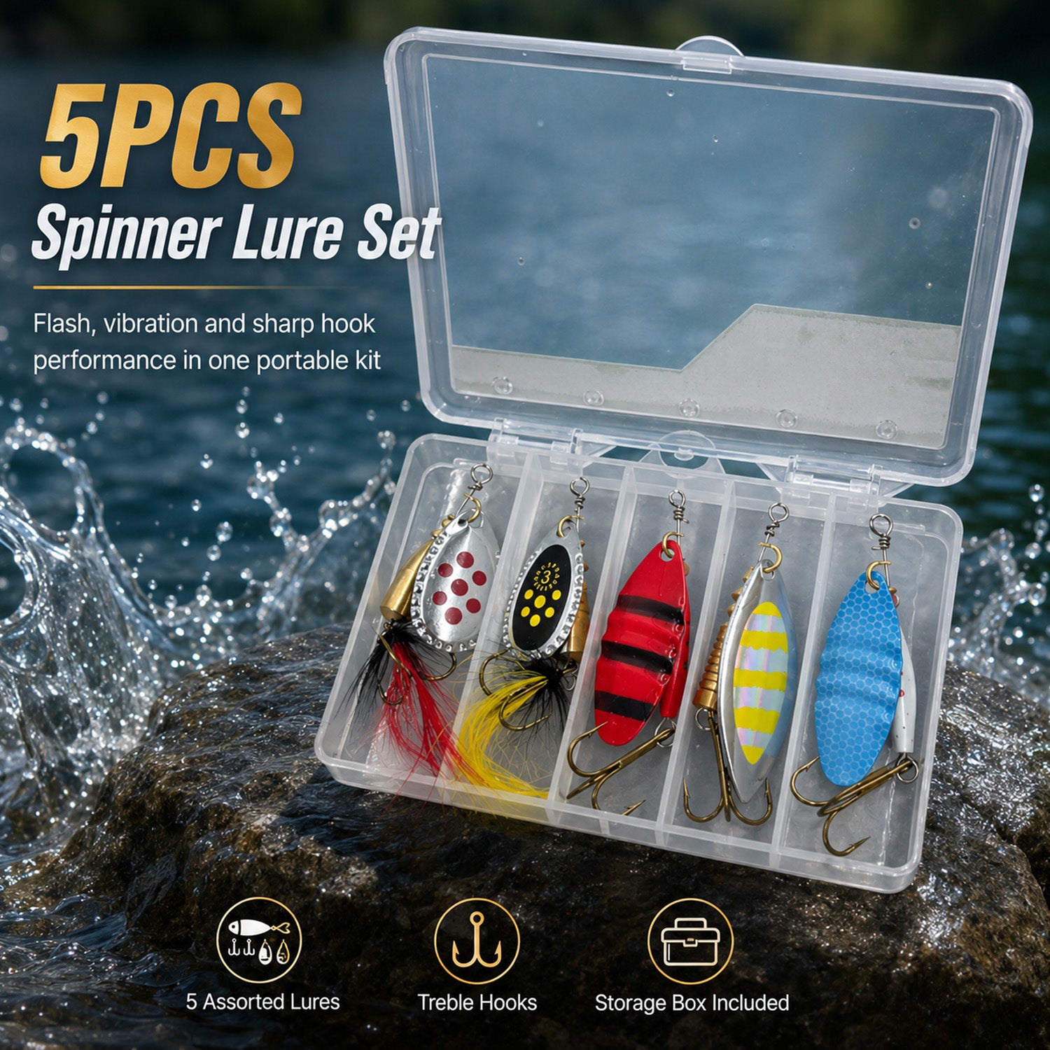 90297 - 5-Pack 8g Fishing Lure Hook Set