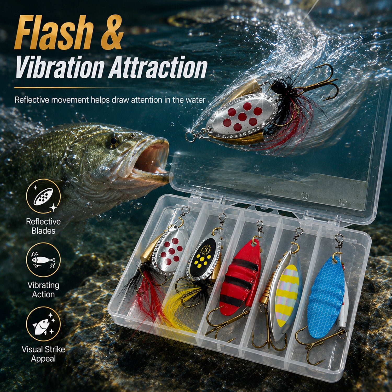 90297 - 5-Pack 8g Fishing Lure Hook Set