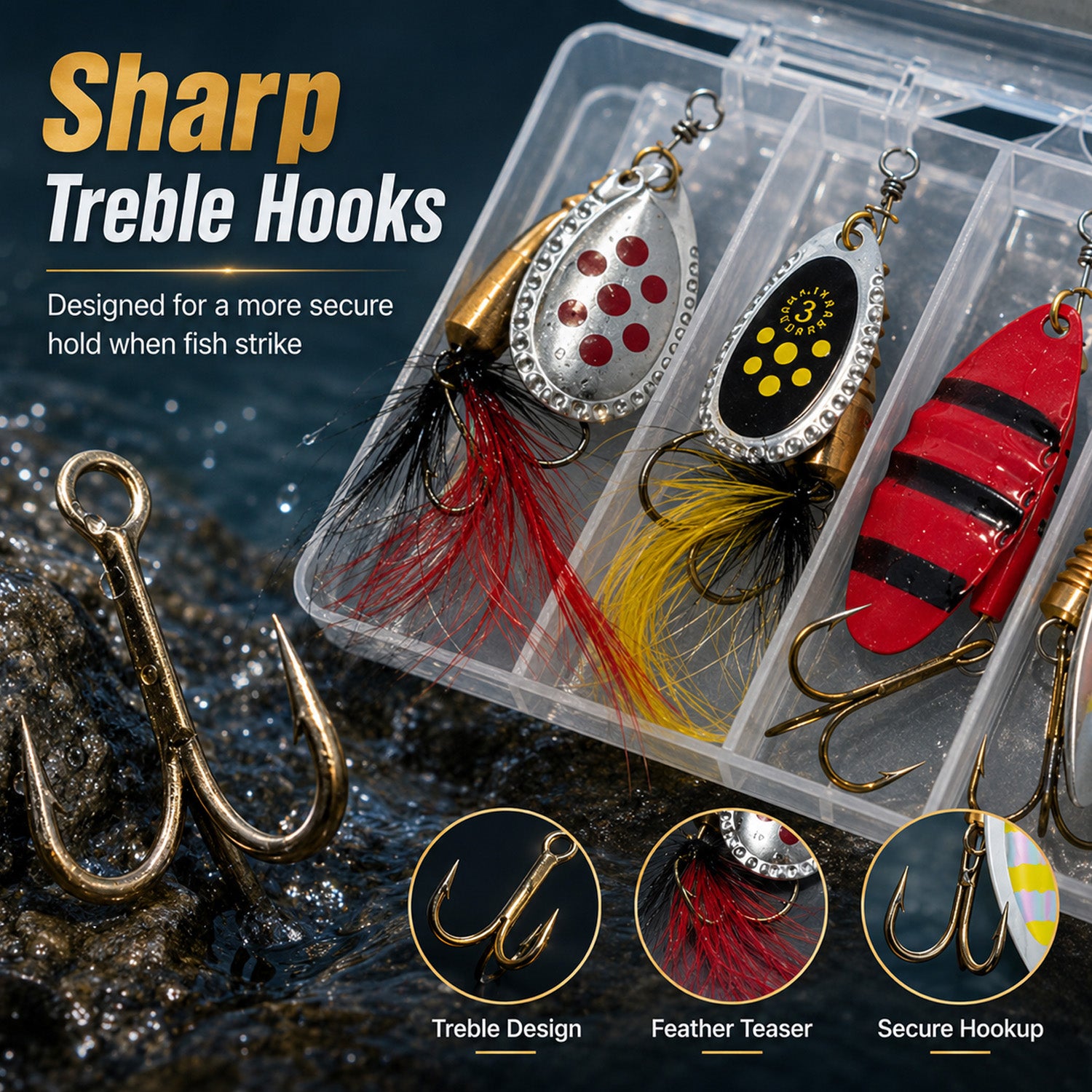 90297 - 5-Pack 8g Fishing Lure Hook Set