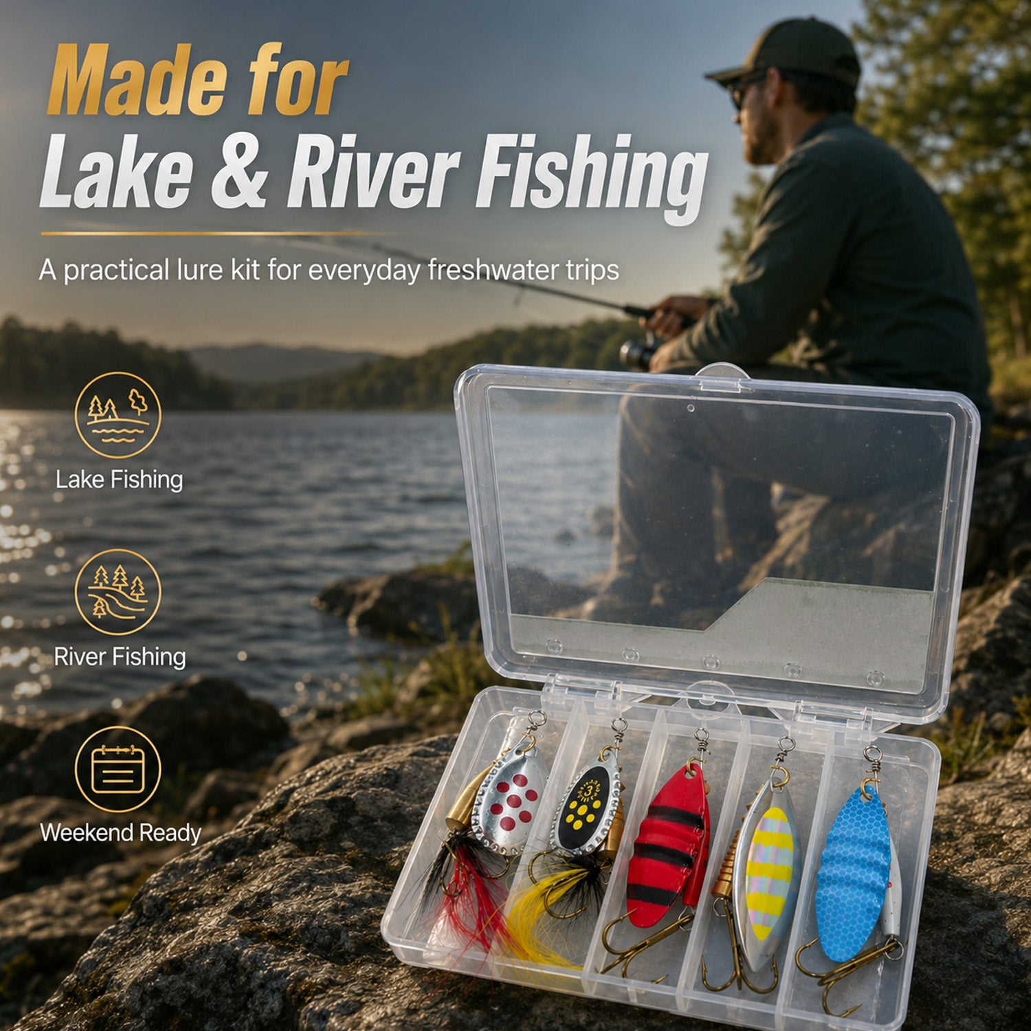 90297 - 5-Pack 8g Fishing Lure Hook Set