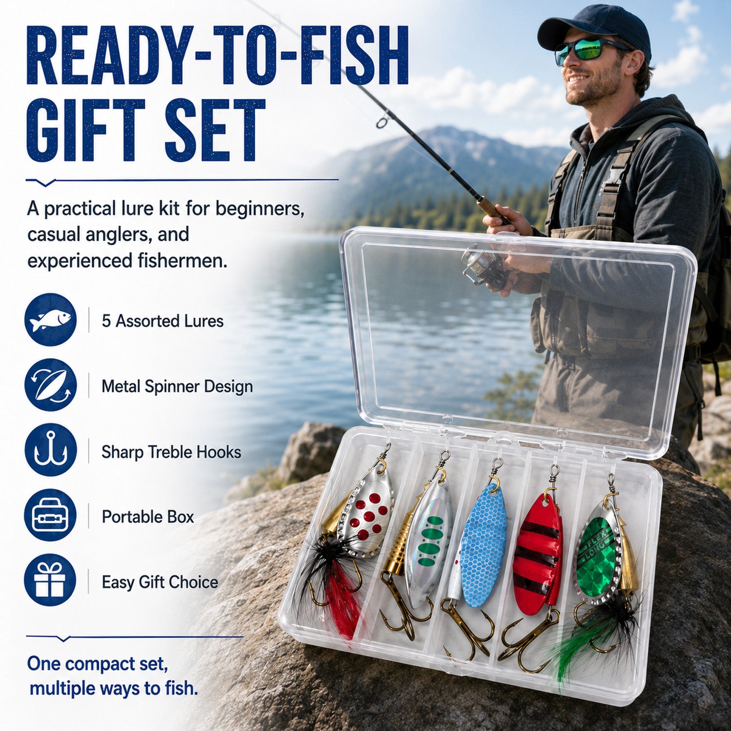 90298 - 5-Pack 10g Fishing Lure Hook Set