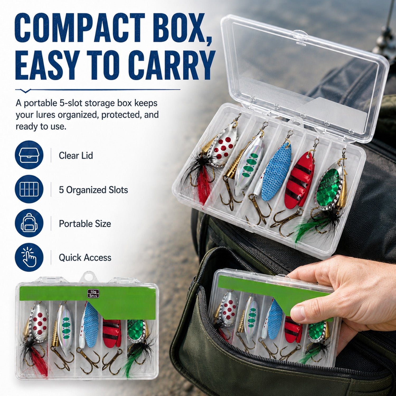 90298 - 5-Pack 10g Fishing Lure Hook Set