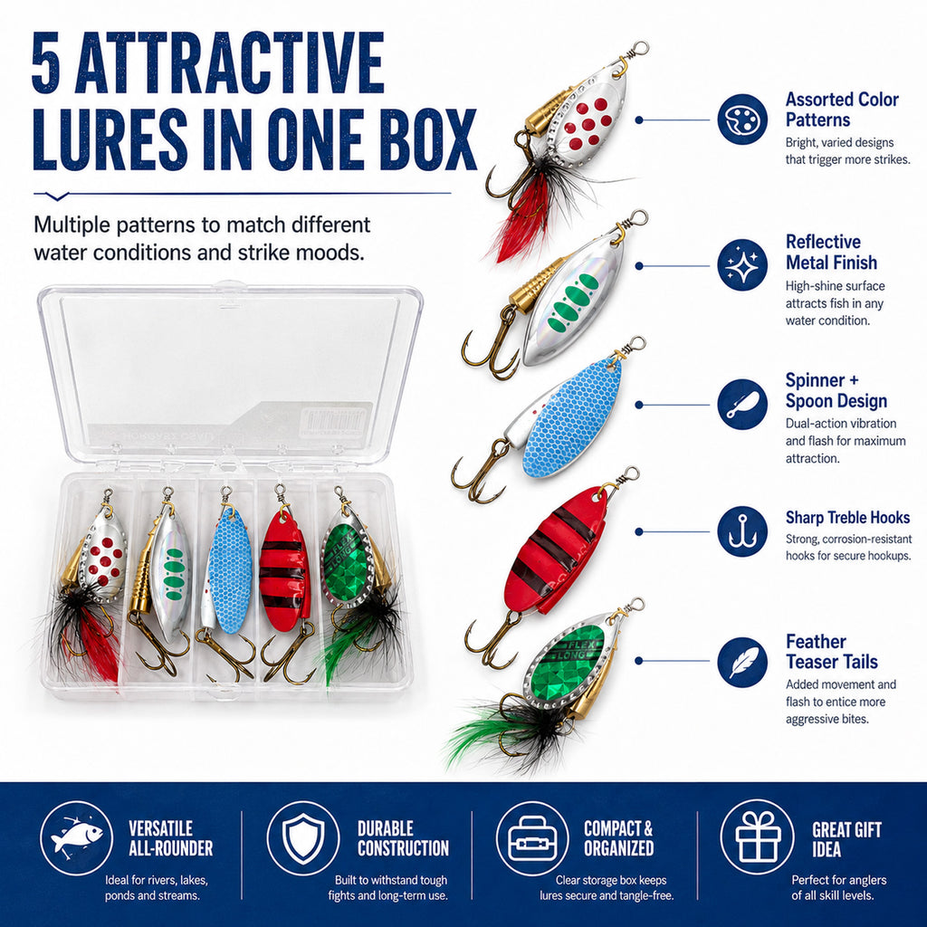 90298 - 5-Pack 10g Fishing Lure Hook Set
