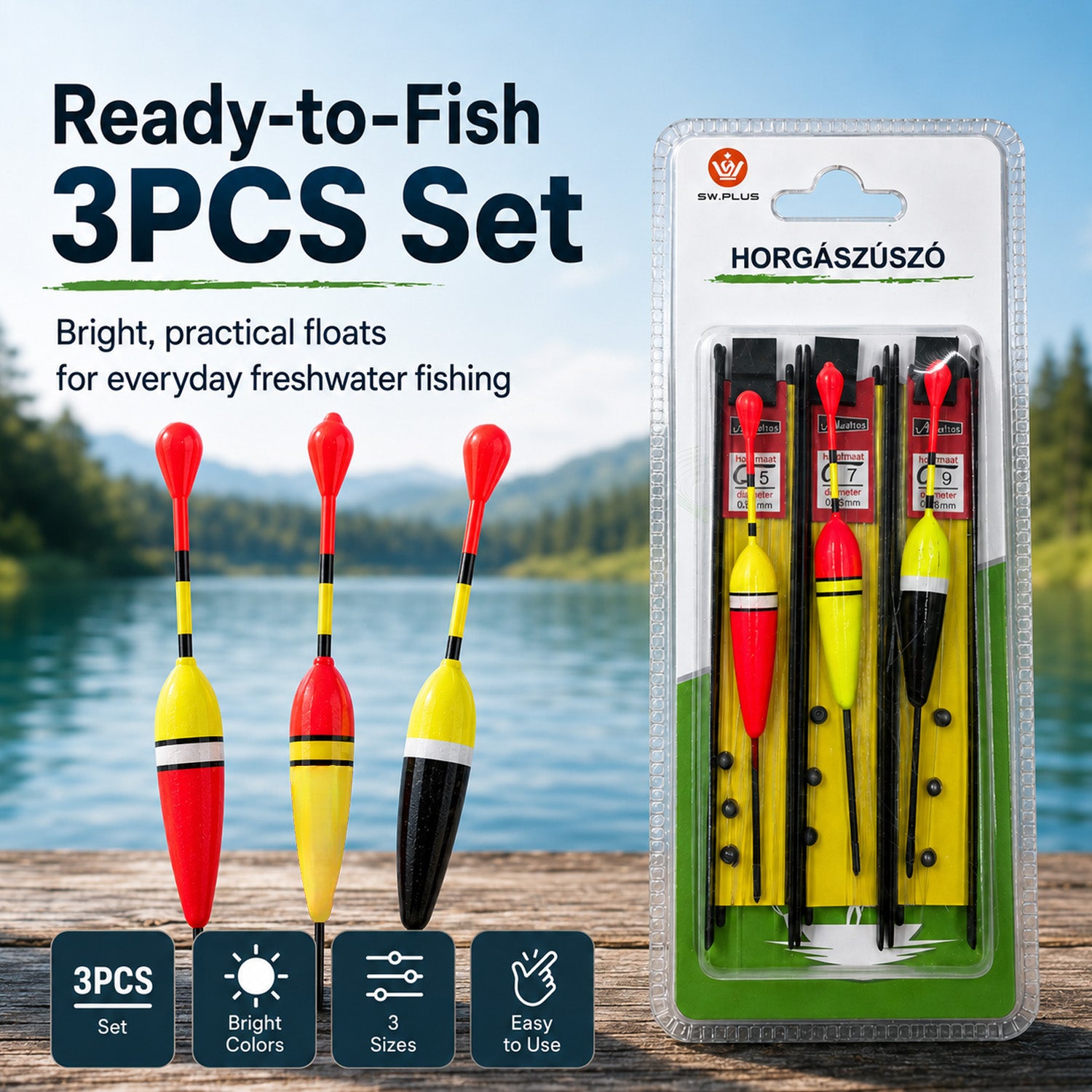 90441 - High-Visibility Fishing Floats Set
