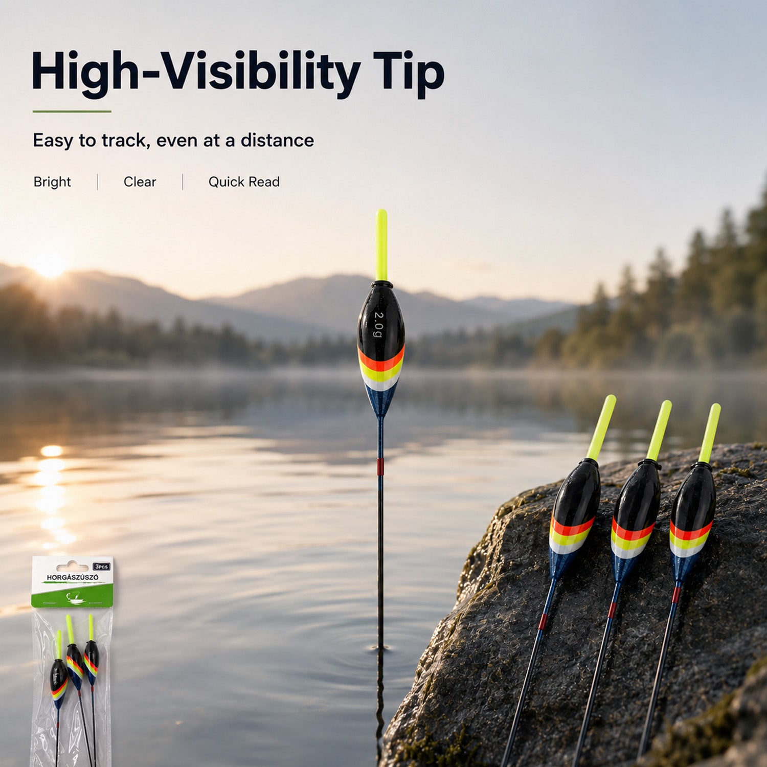 90443 - High-Visibility Fishing Floats Set - 17-18
