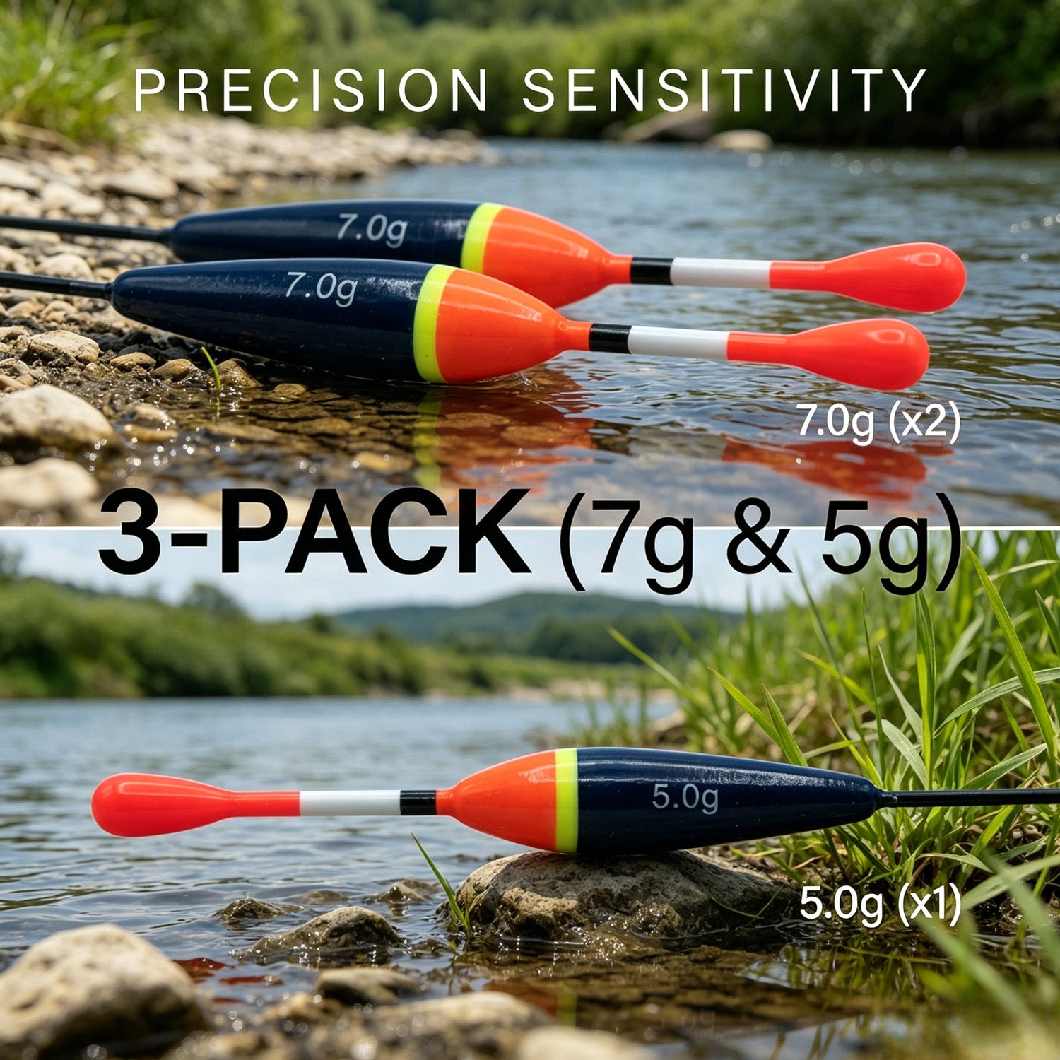90446 - High-Visibility Fishing Floats Set - 18.5
