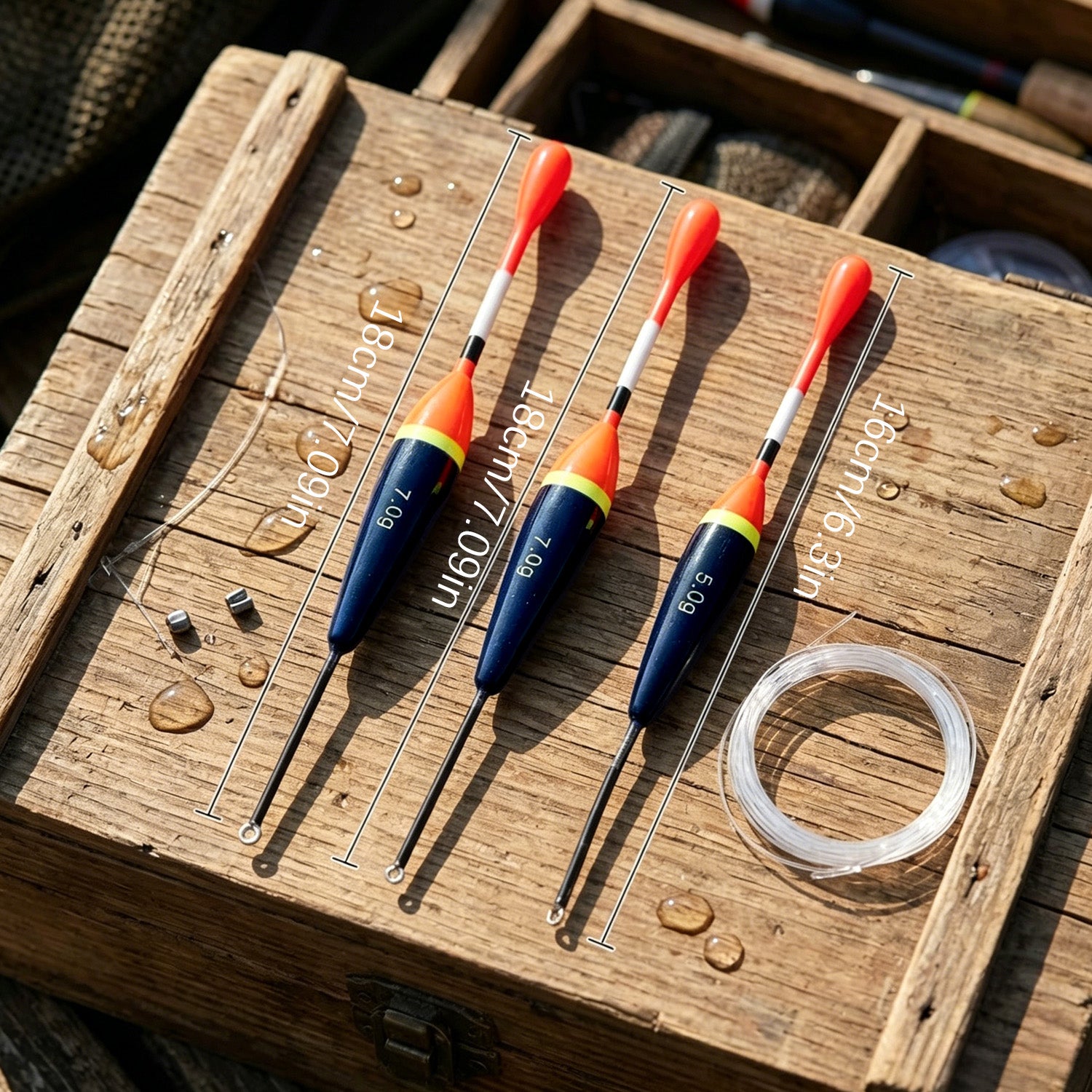 90446 - High-Visibility Fishing Floats Set - 18.5