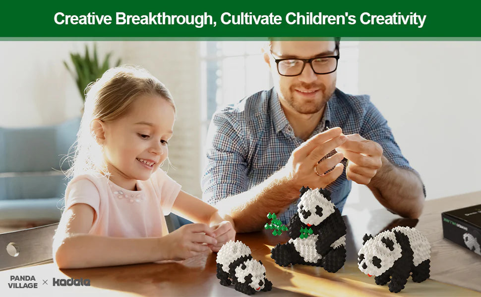 KADELE Panda Building Sets | 917 Pcs Micro 3D Panda Village 12+