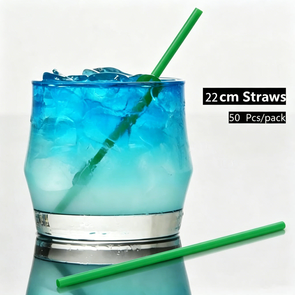 BIOPEX50 - 50-Pack Plastic Drinking Straws