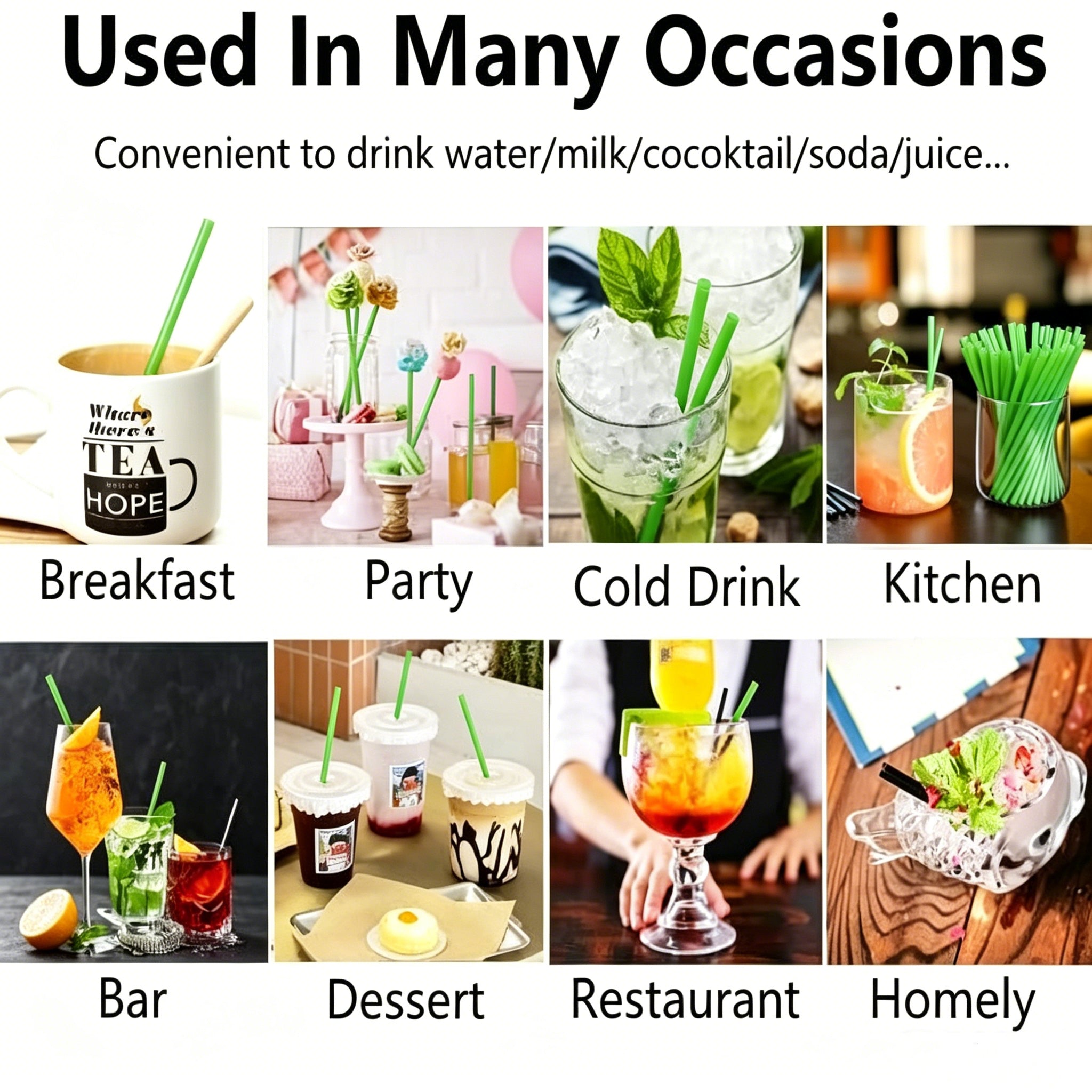 BIOPEX50 - 50-Pack Plastic Drinking Straws