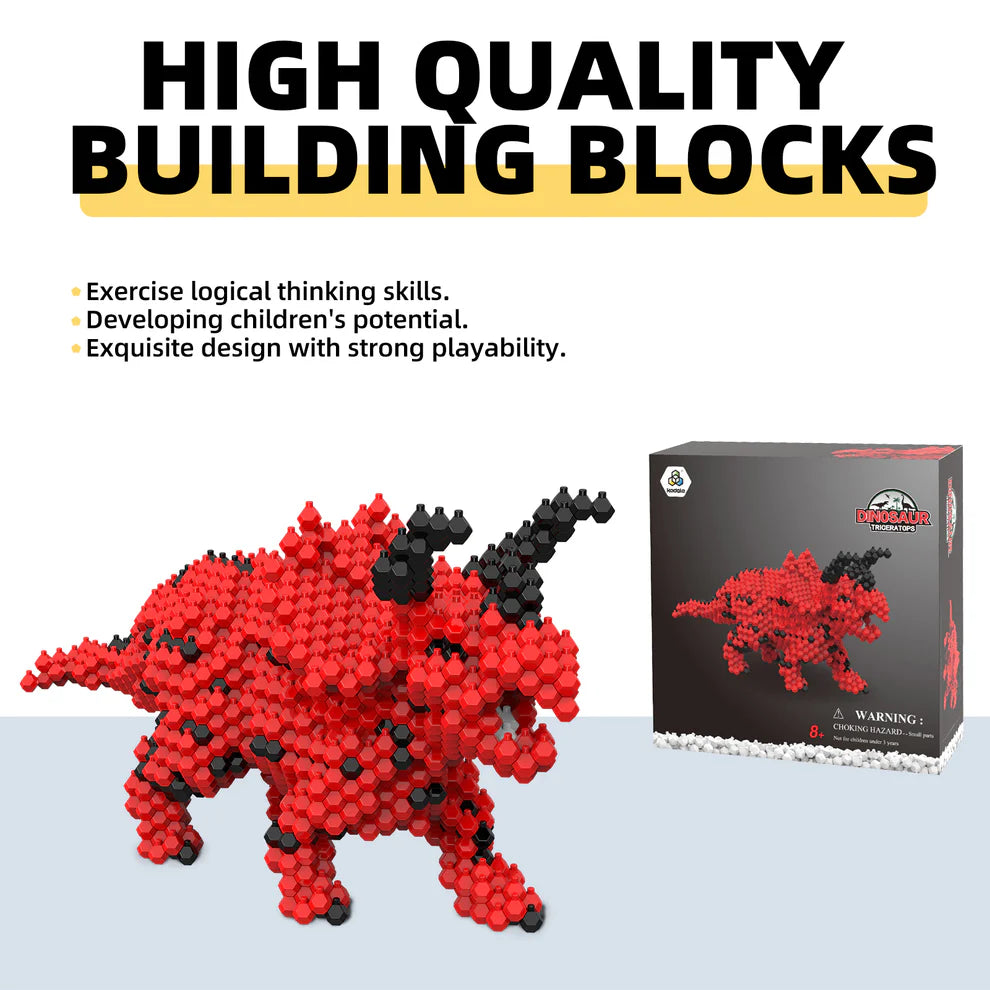 KADELE Triceratops Dinosaur Blocks | 519-Piece Educational Toys 8+ Gift