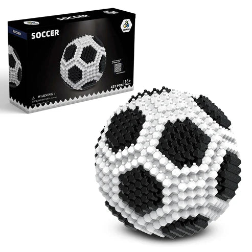 KADELE Soccer Ball Building Block Set, Adults' challenging STEM Block Decorations, Miniature 3D Educational Toys (437 Pieces)