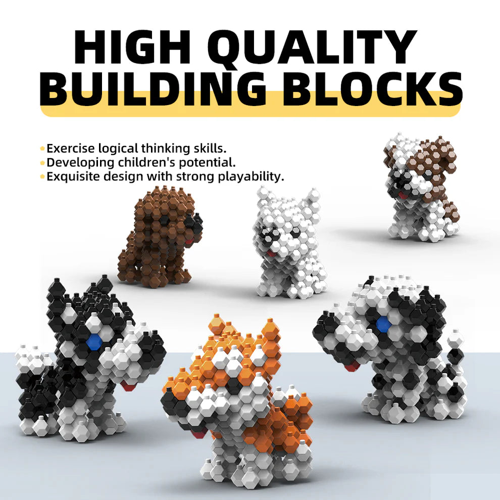 KADELE 6-Pack Cute Dog Building Set | 568PCS Micro 3D STEM Educational Toys 8+