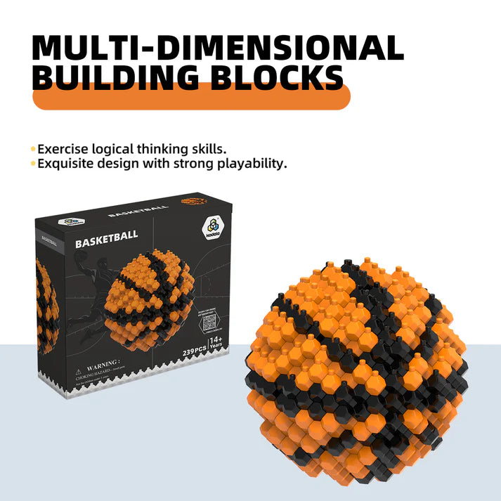 Mini Basketball Building Block Toy – 239PCS 3D Puzzle Ball for Teens and Adults, Creative Sports Gift for Boys, Girls, Collectors – Kadele Brick Set for Display or Play